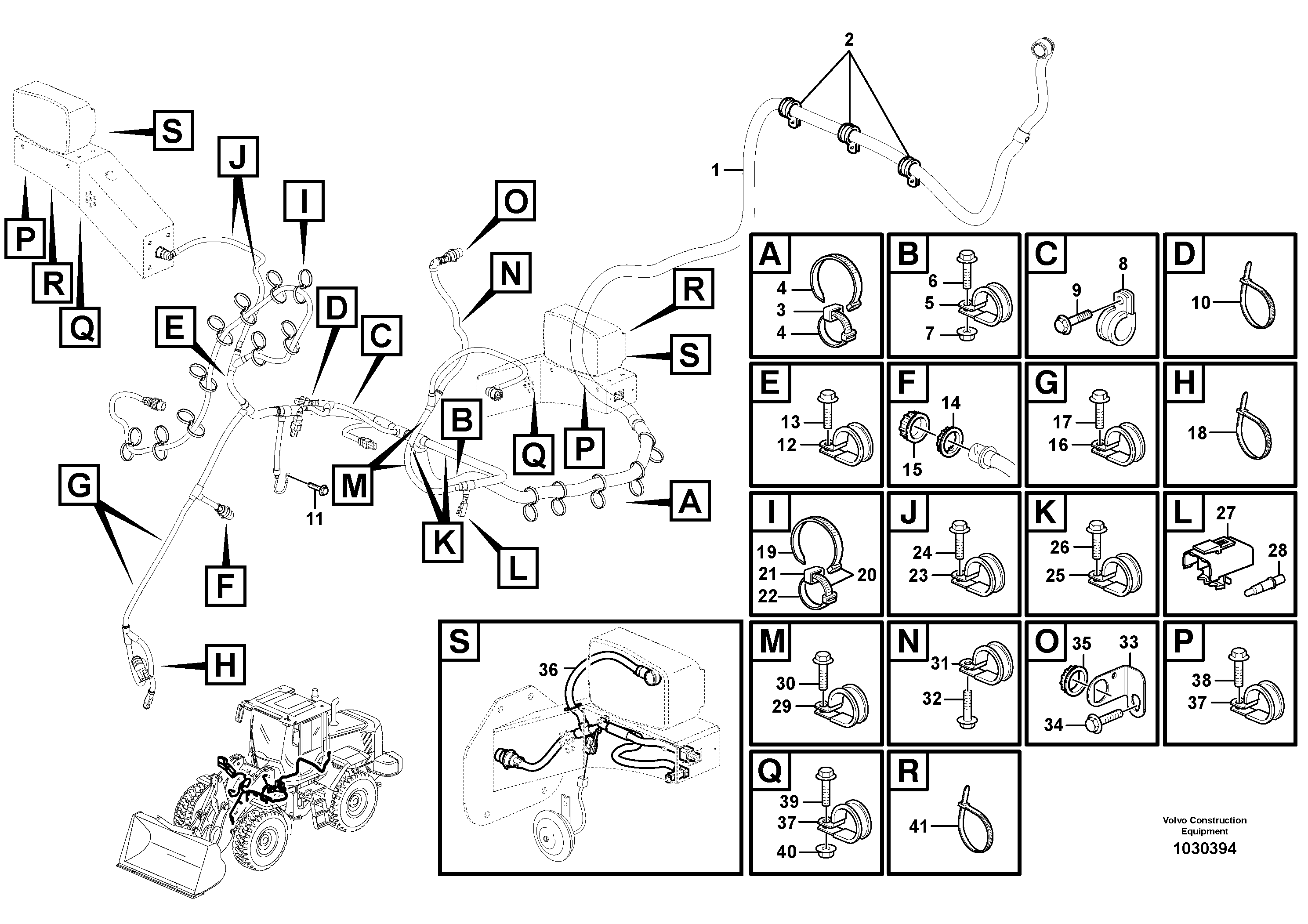 Схема запчастей Volvo L110F - 85227 Cable harness, front L110F