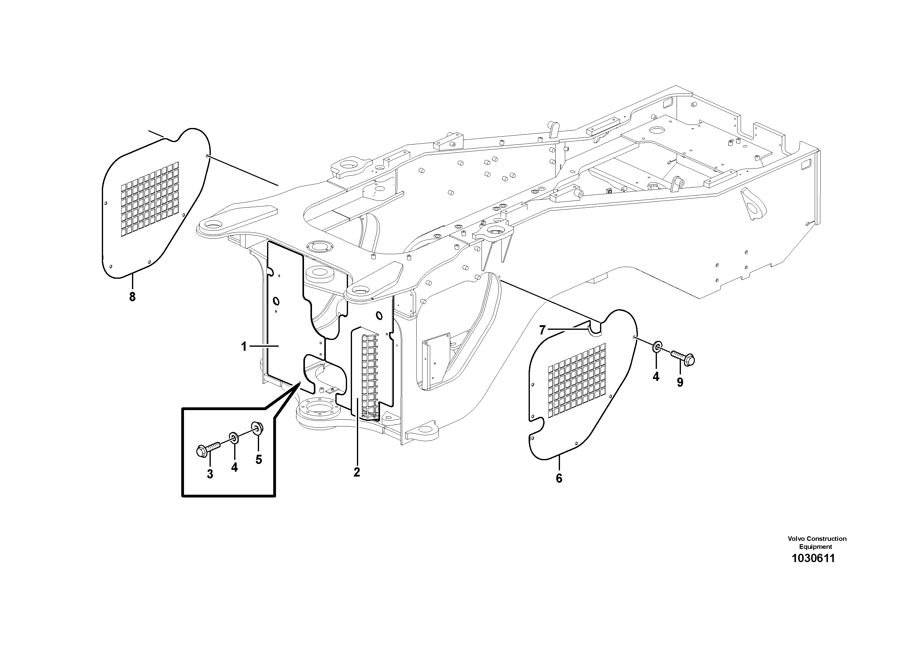 Схема запчастей Volvo L110F - 16821 Coverplates L110F