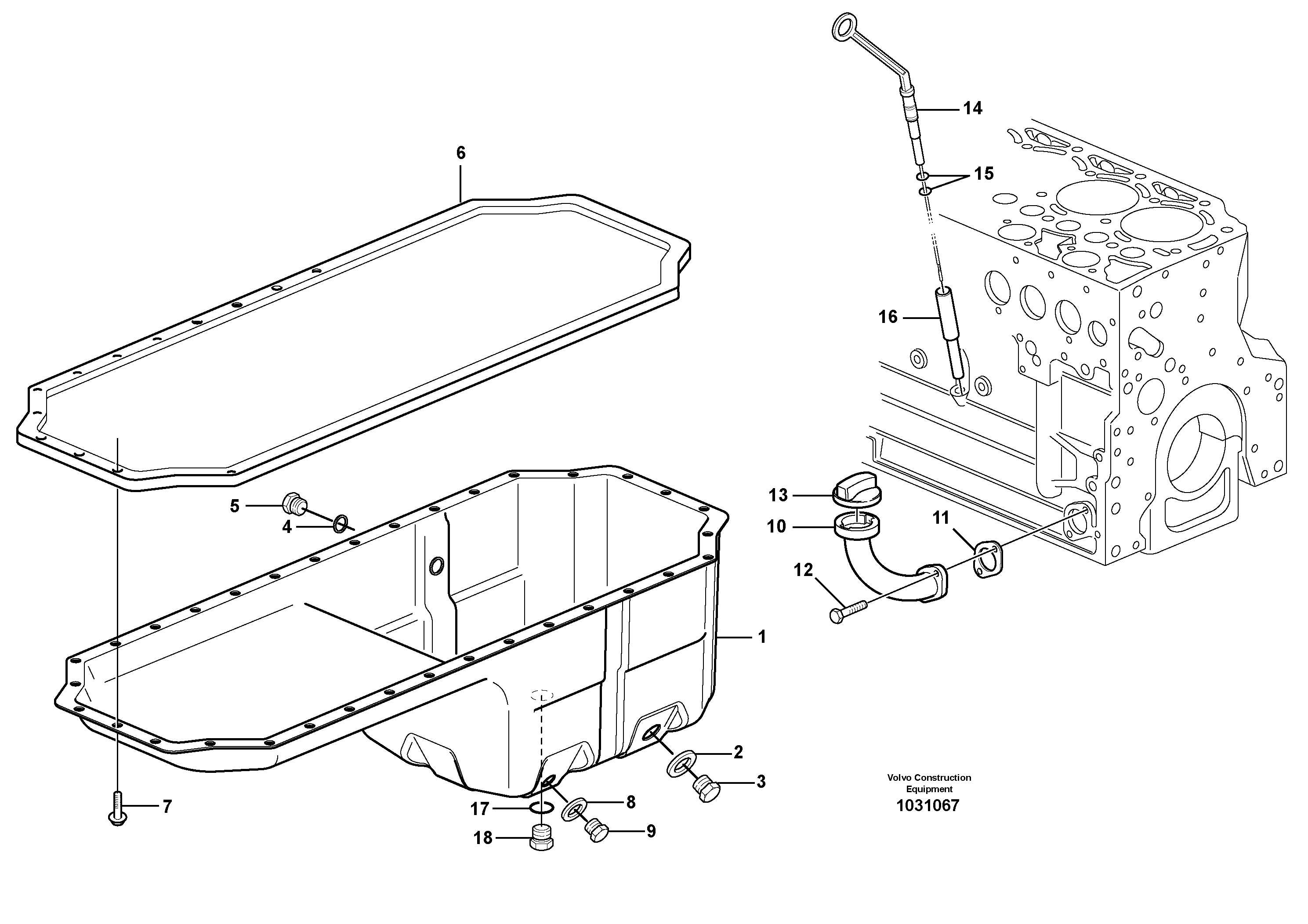 Схема запчастей Volvo L110F - 7330 Oil sump L110F
