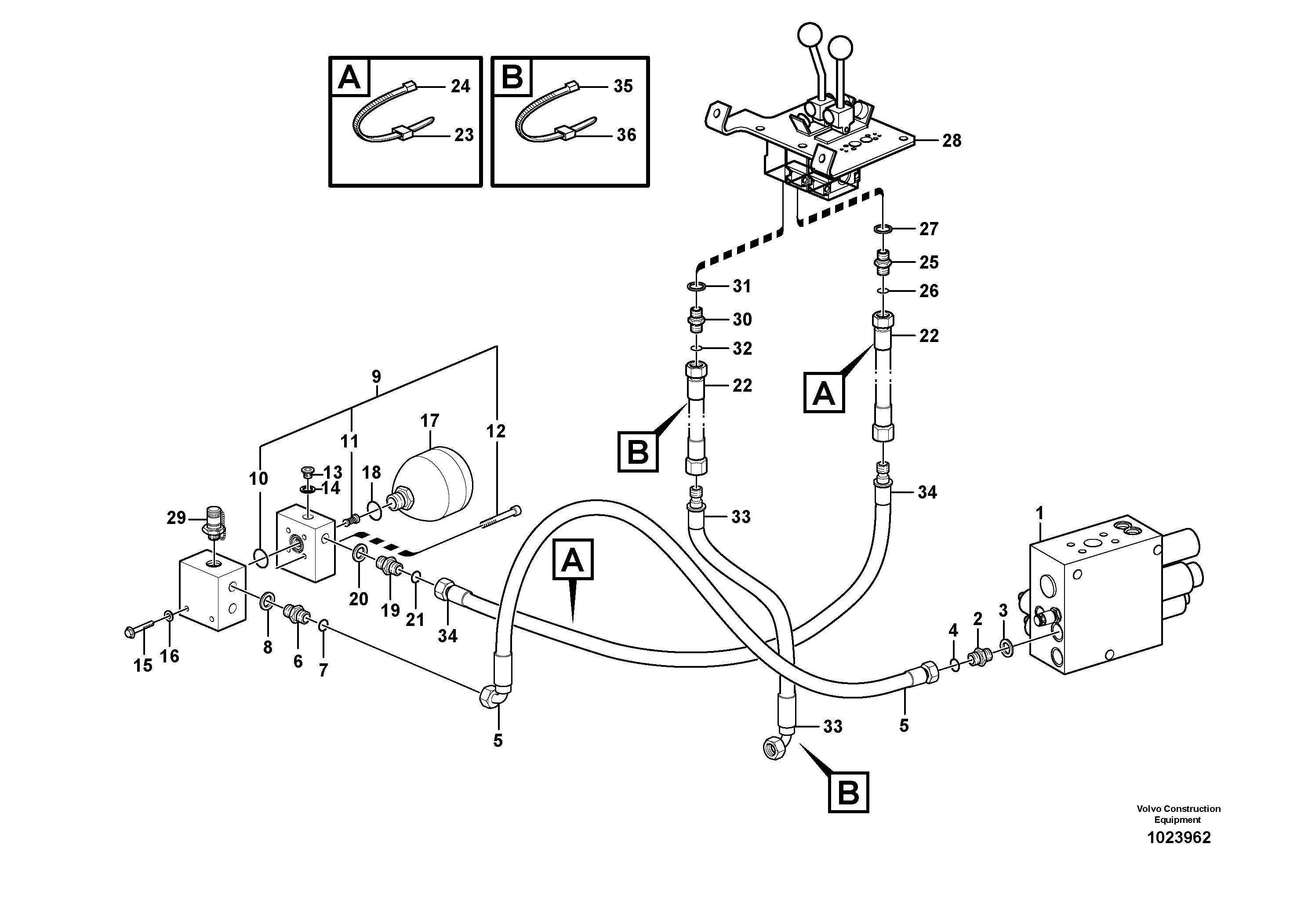 Схема запчастей Volvo L120F - 37206 Servo - hydraulic L120F