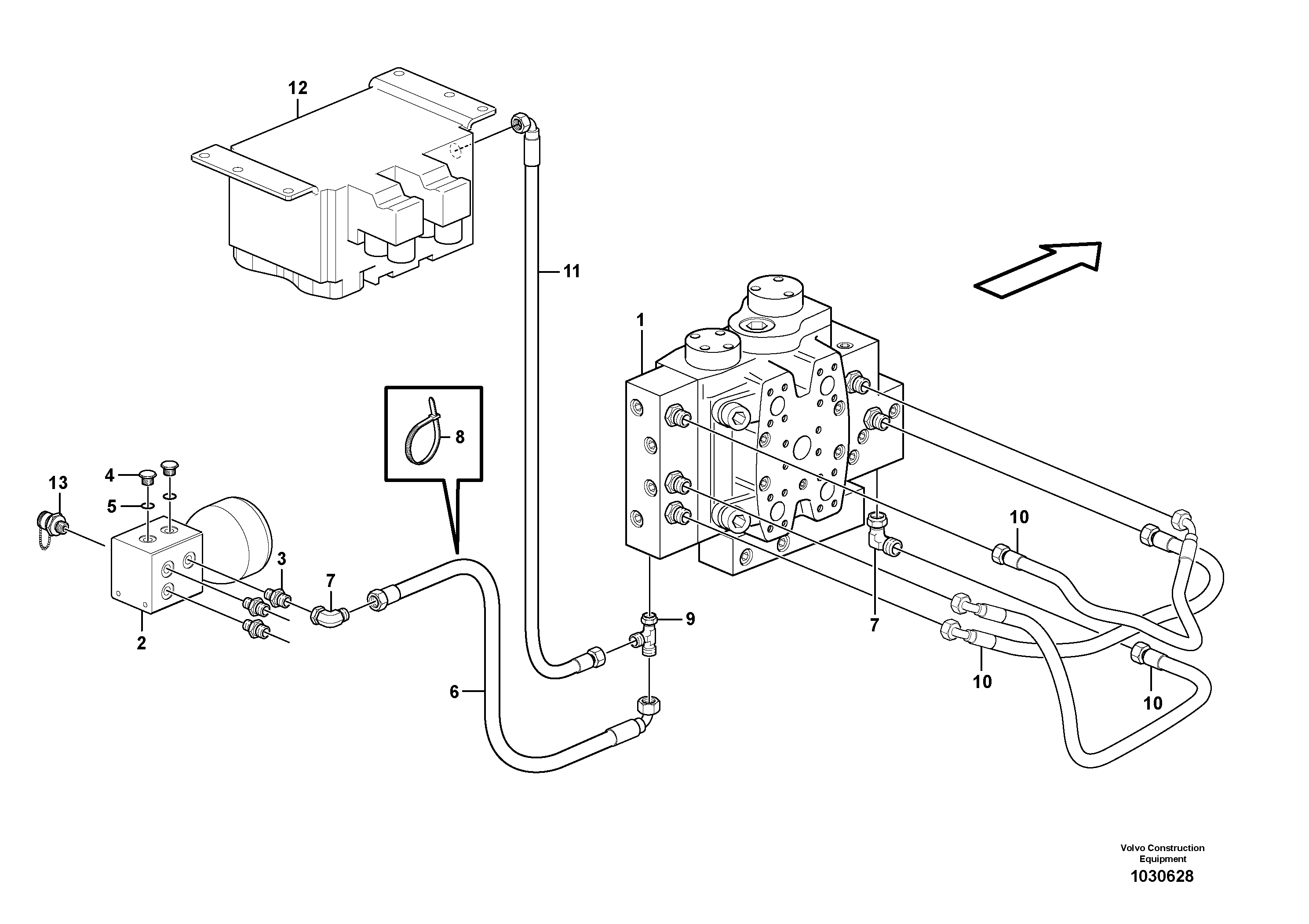 Схема запчастей Volvo L120F - 71419 Servo - hydraulic, hydraulic lines L120F