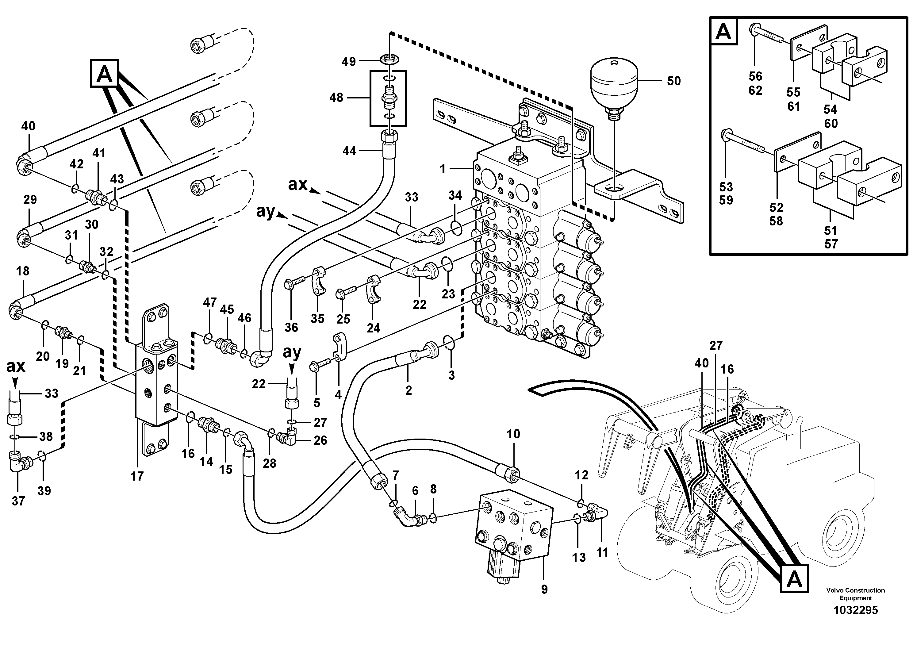 Схема запчастей Volvo L180F - 86364 Working hydraulics, tilt arm L180F HL HIGH-LIFT