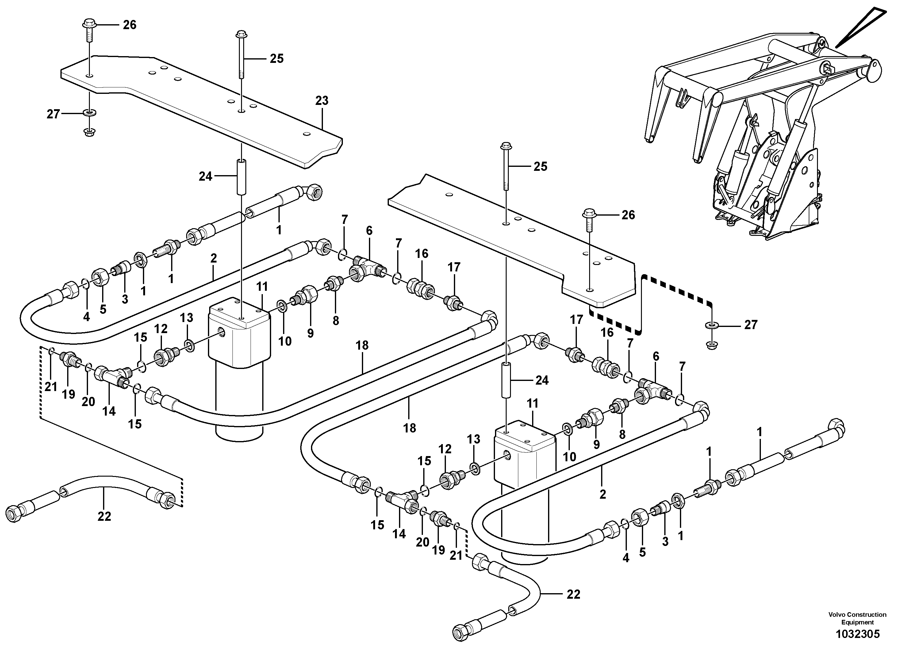 Схема запчастей Volvo L180F - 86421 Working hydraulics, lift arm L180F HL HIGH-LIFT