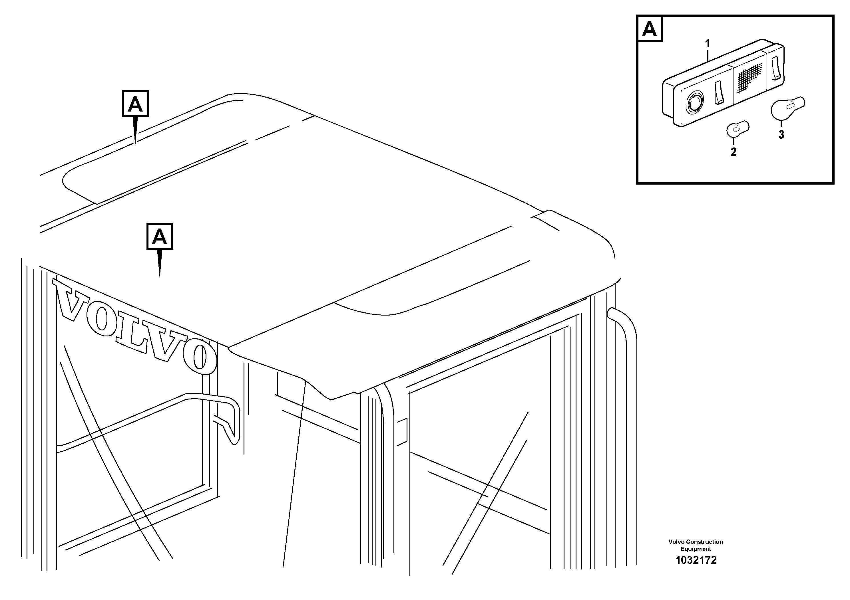 Схема запчастей Volvo L180F - 89190 Lighting, cab L180F HL HIGH-LIFT
