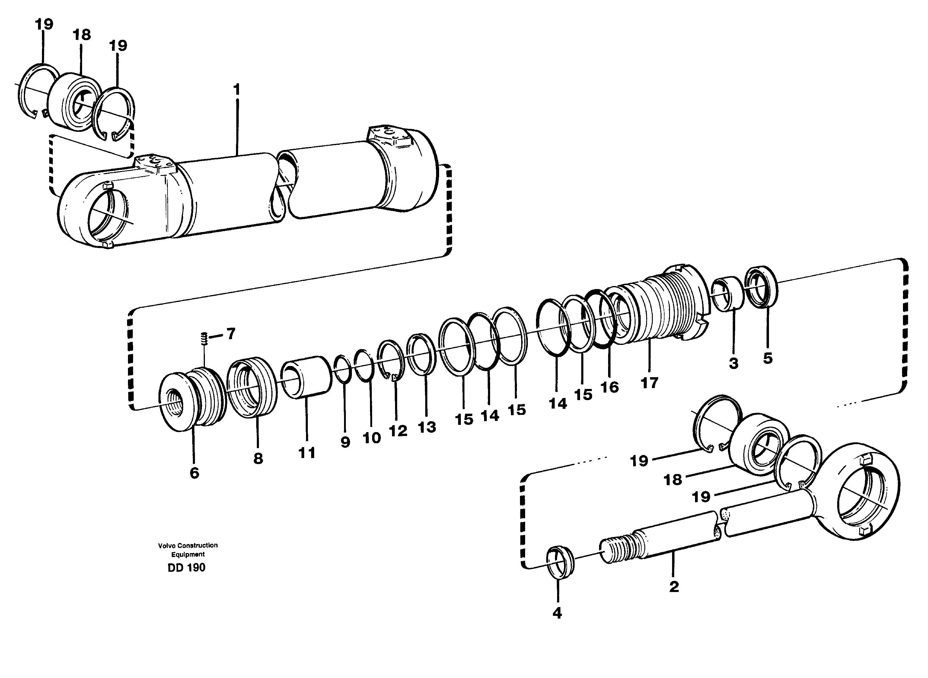 Схема запчастей Volvo L180F - 84708 Гидроцилиндр ATTACHMENTS ATTACHMENTS WHEEL LOADERS GEN. F