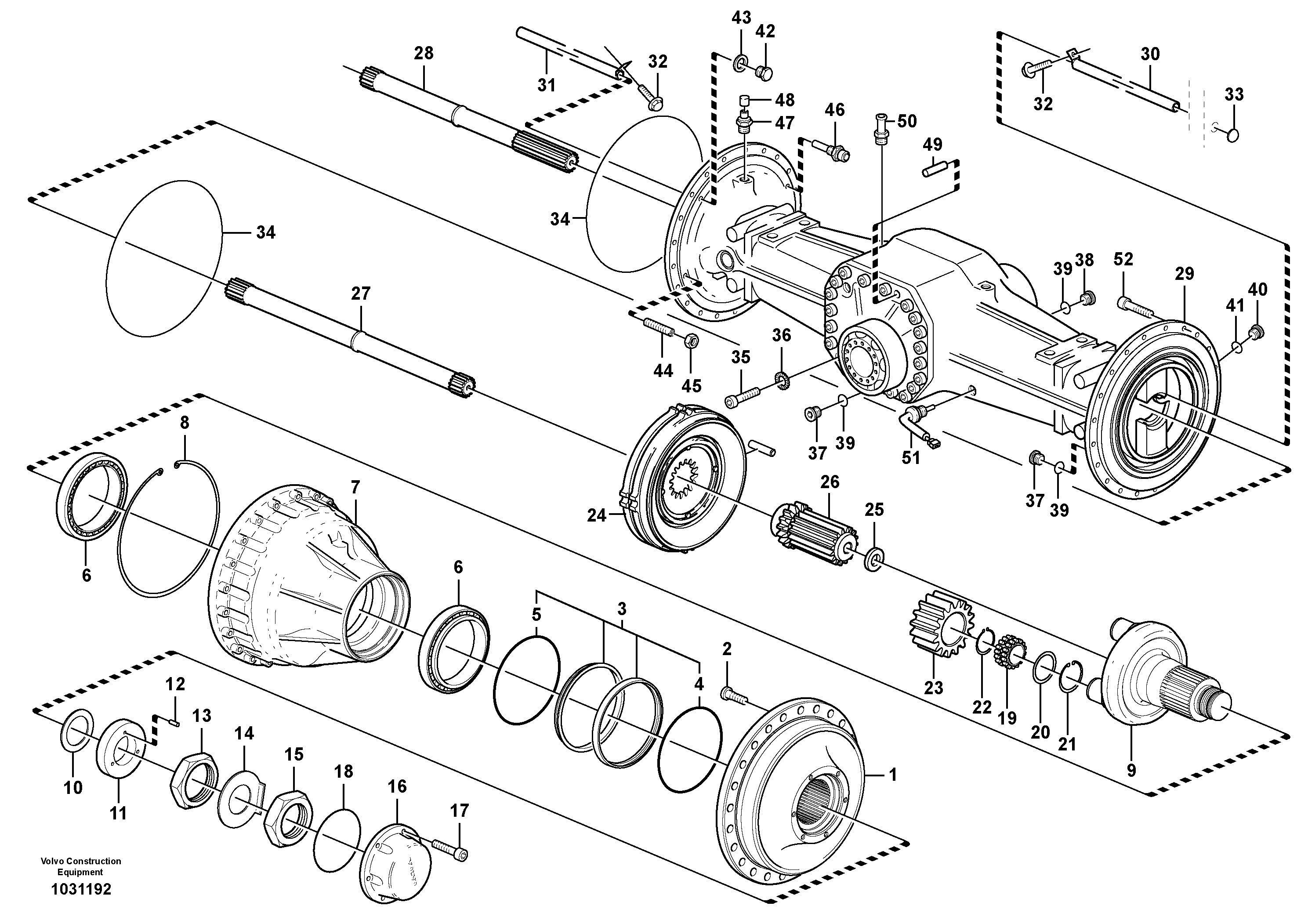 Схема запчастей Volvo L180F - 88551 Planetary axle, rear L180F HL HIGH-LIFT
