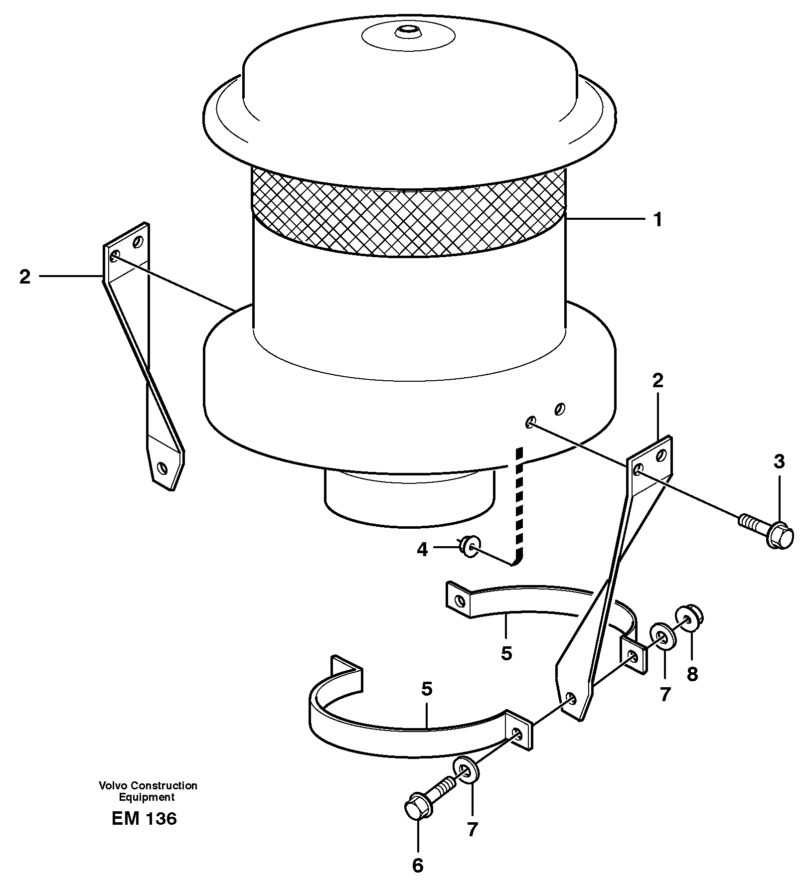 Схема запчастей Volvo L220F - 584 Air filter L220F