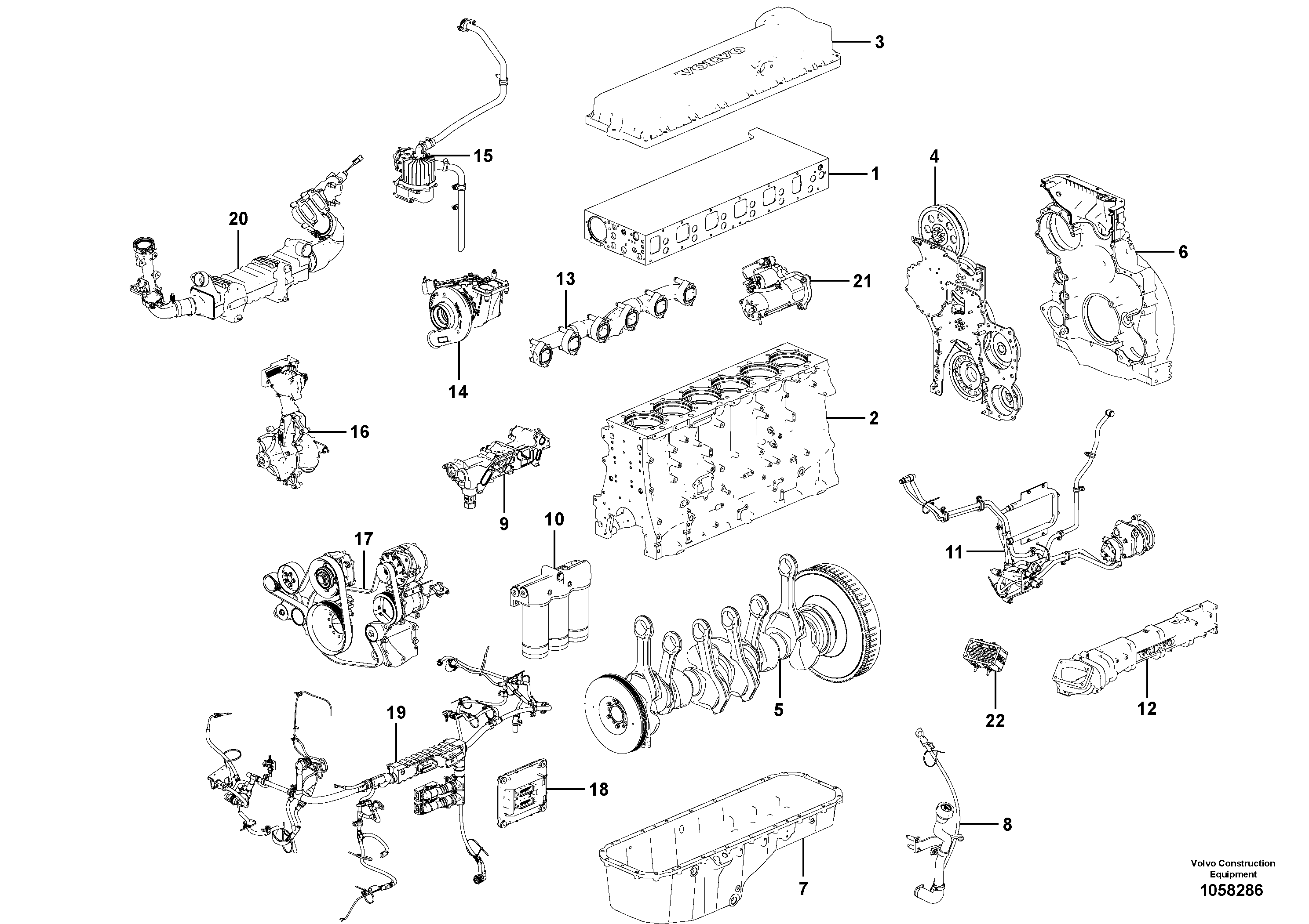Схема запчастей Volvo L180G - 105110 Двигатель в сборе L180G
