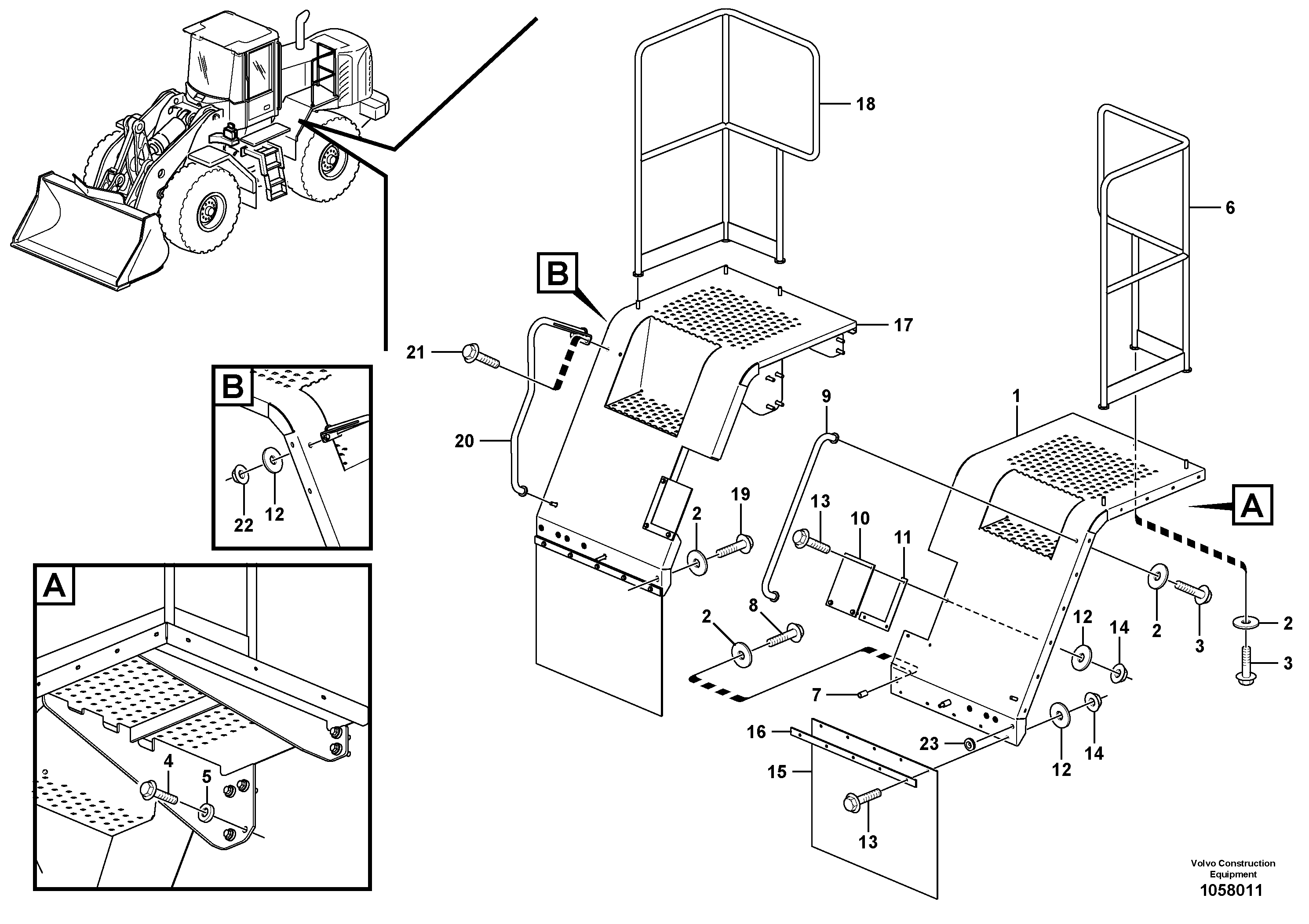 Схема запчастей Volvo L180G - 101663 Fender, rear L180G