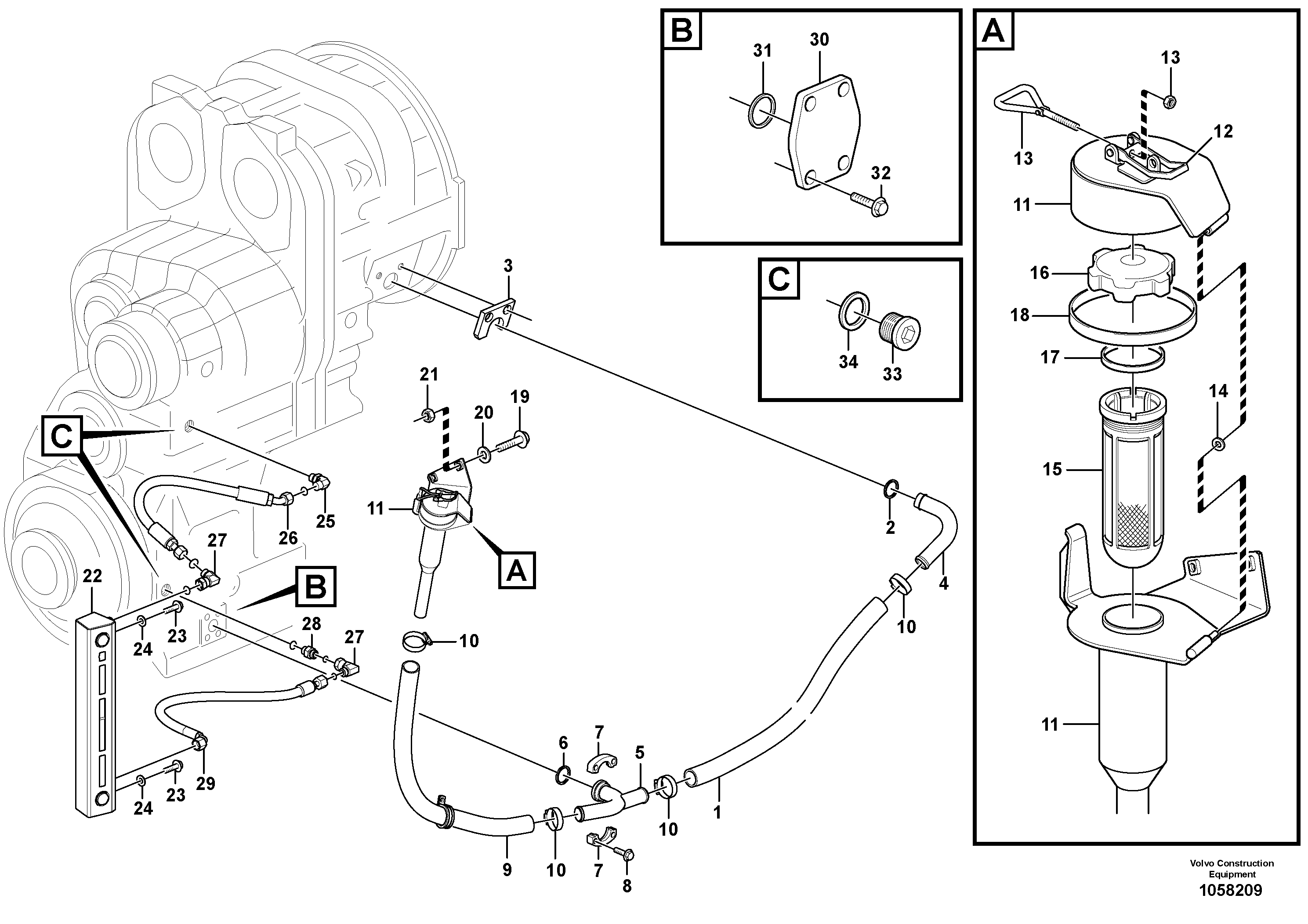 Схема запчастей Volvo L220G - 105484 Oilfiller L220G
