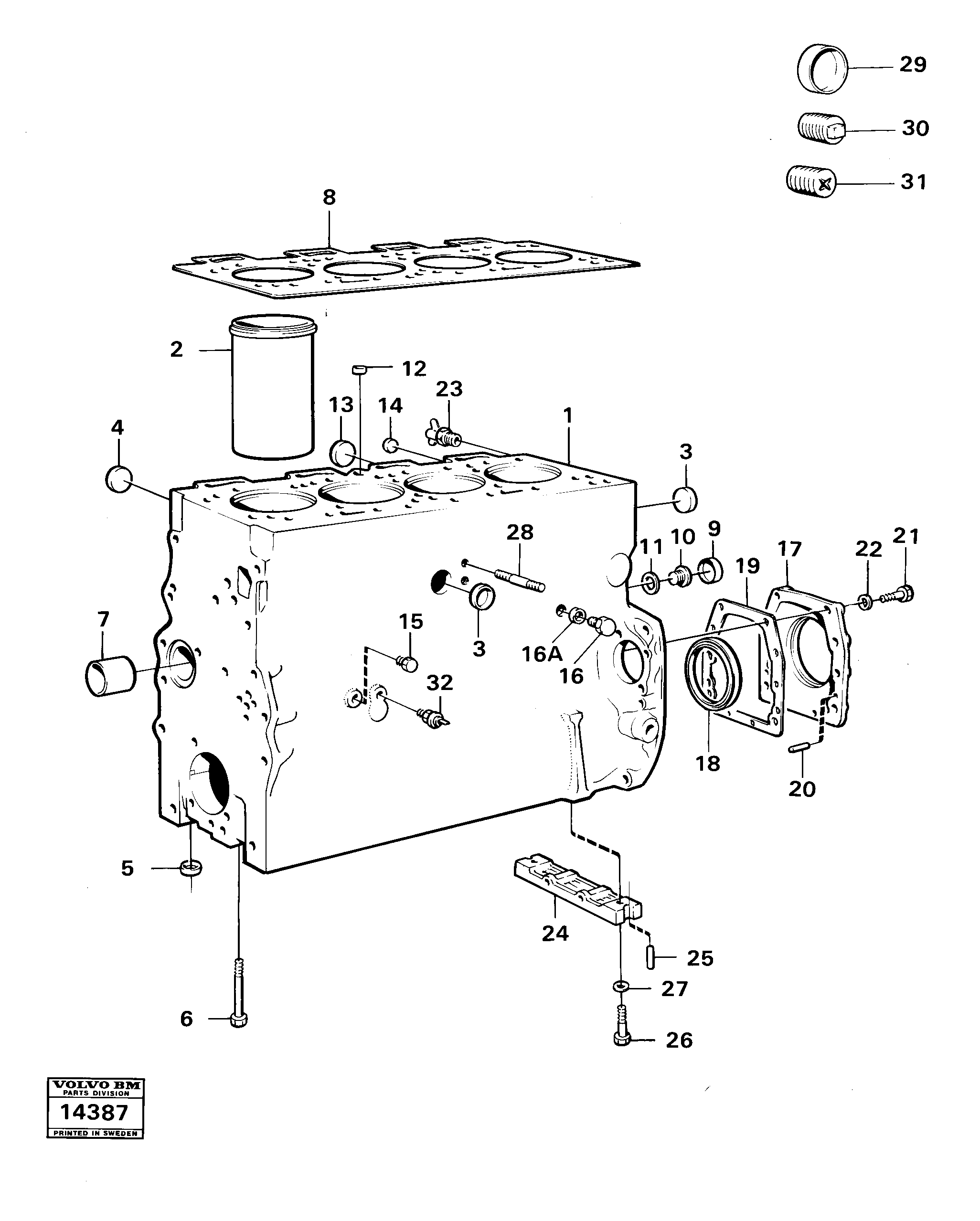 Схема запчастей Volvo 4200 4200 - 276 Блок цилиндров 