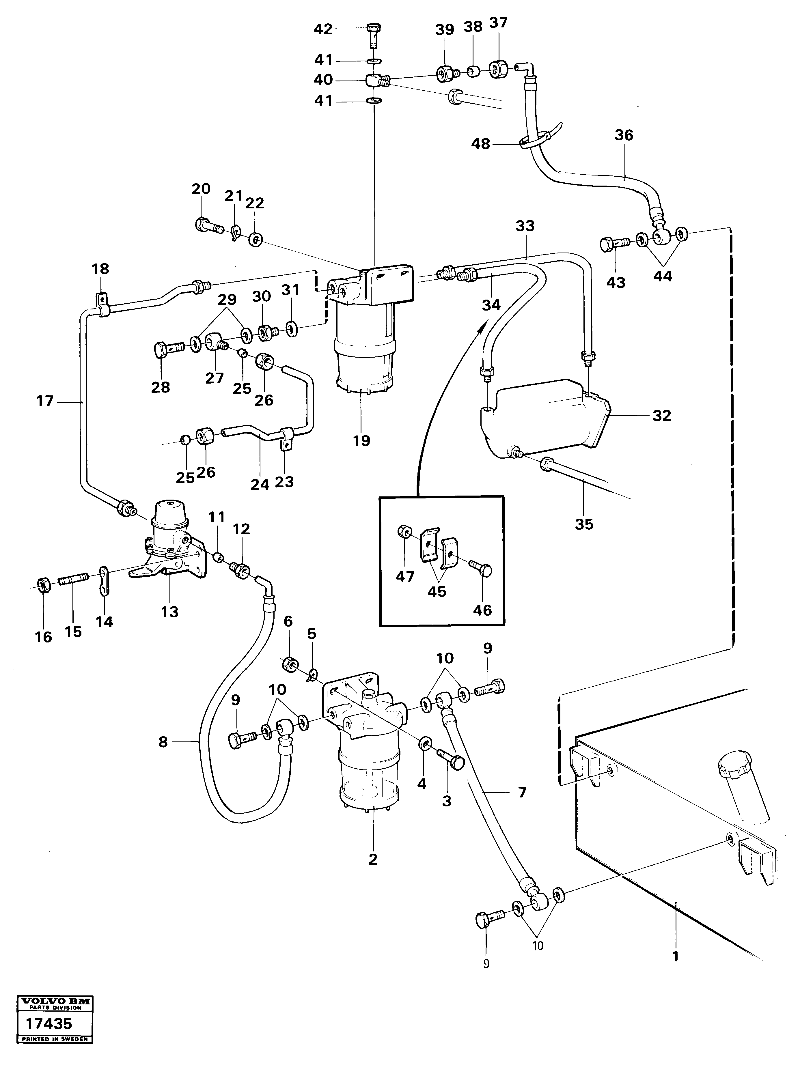 Схема запчастей Volvo 4200 4200 - 19770 Fuel system mo u 851198 j - 