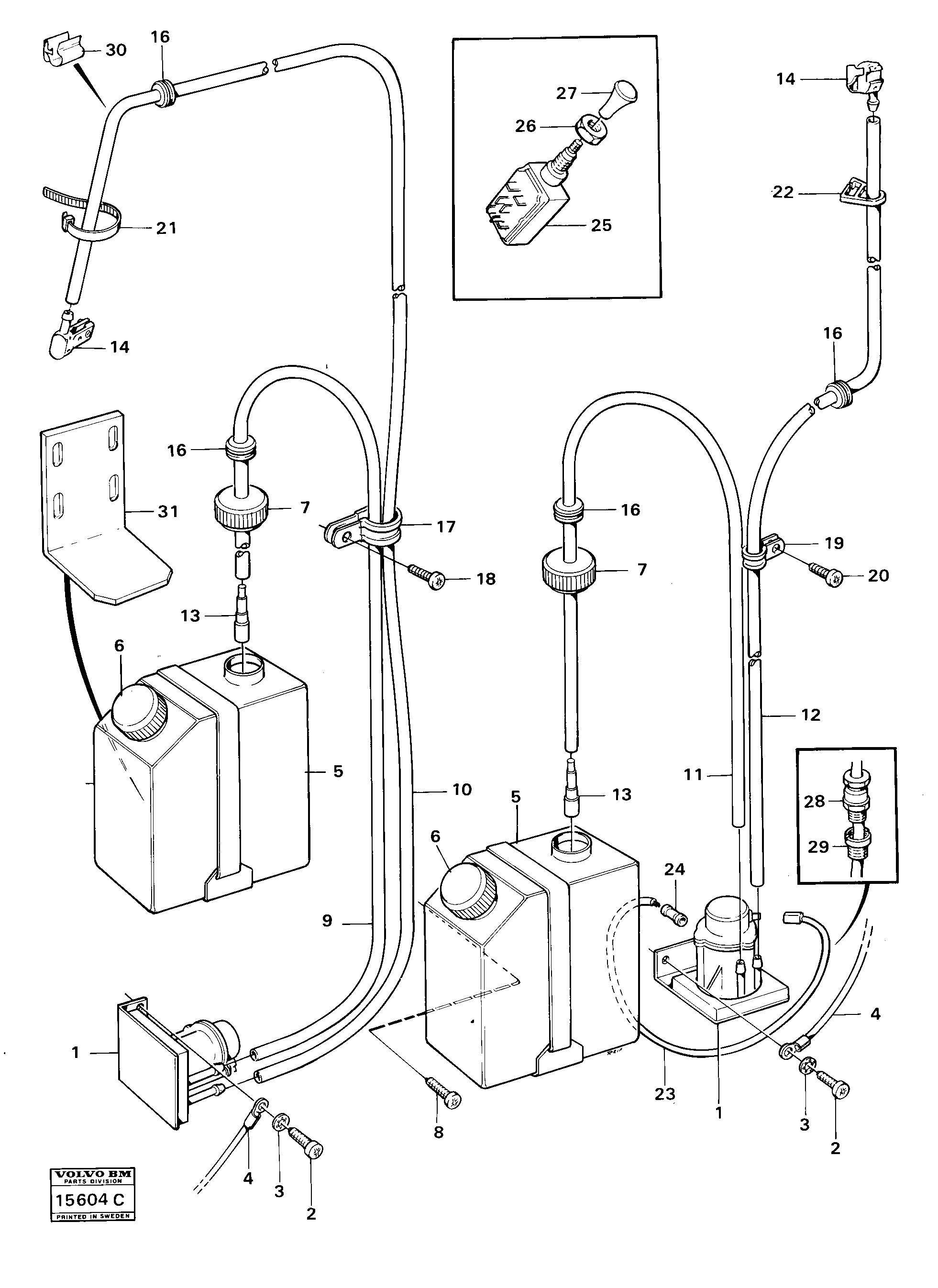 Схема запчастей Volvo 4200 4200 - 19777 Windscreen washer 98600,98608,99714 
