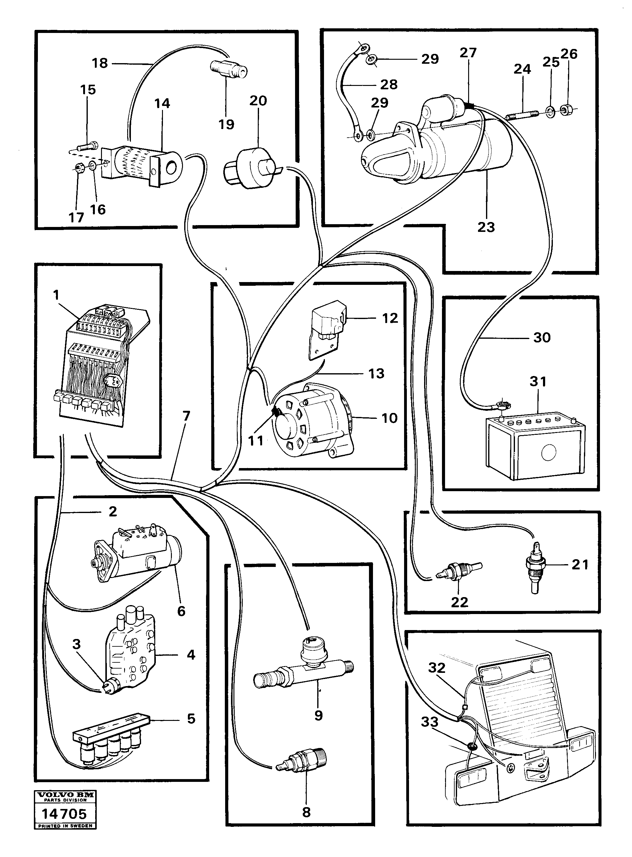 Схема запчастей Volvo 4200 4200 - 27596 Electric system rear 