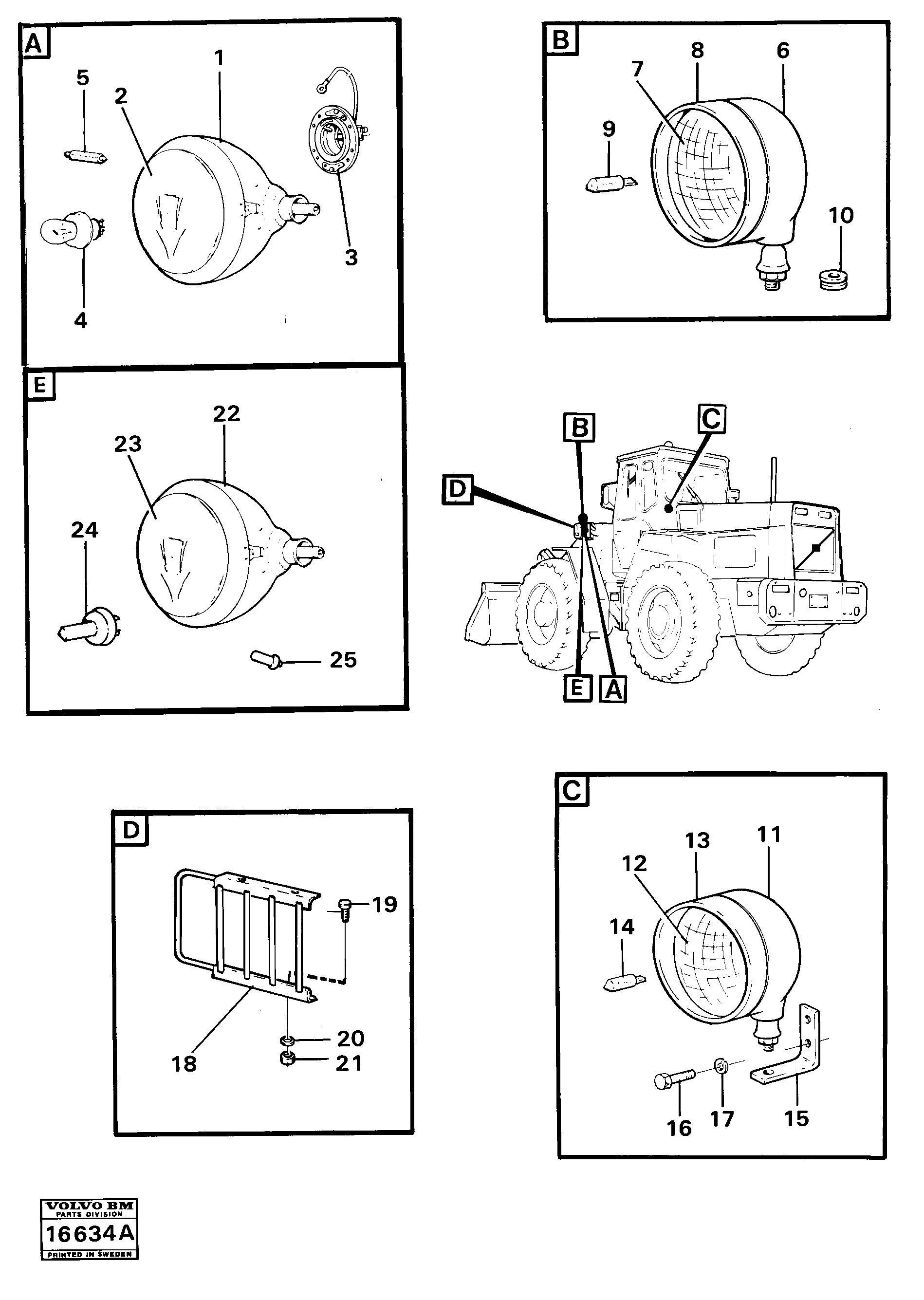 Схема запчастей Volvo 4200 4200 - 55899 Lighting 98596,98597,98882 