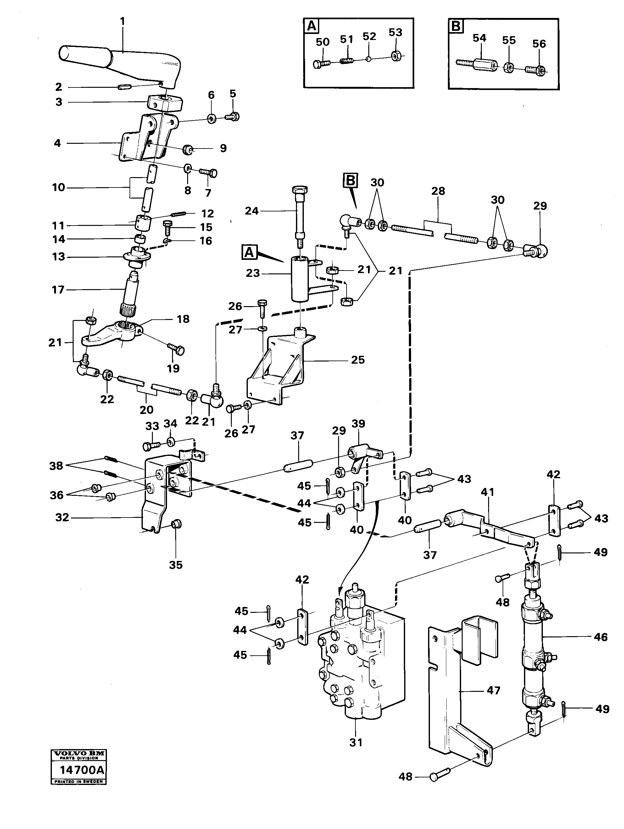 Схема запчастей Volvo 4200 4200 - 10320 Range selector controls tillv. nr - 1804 