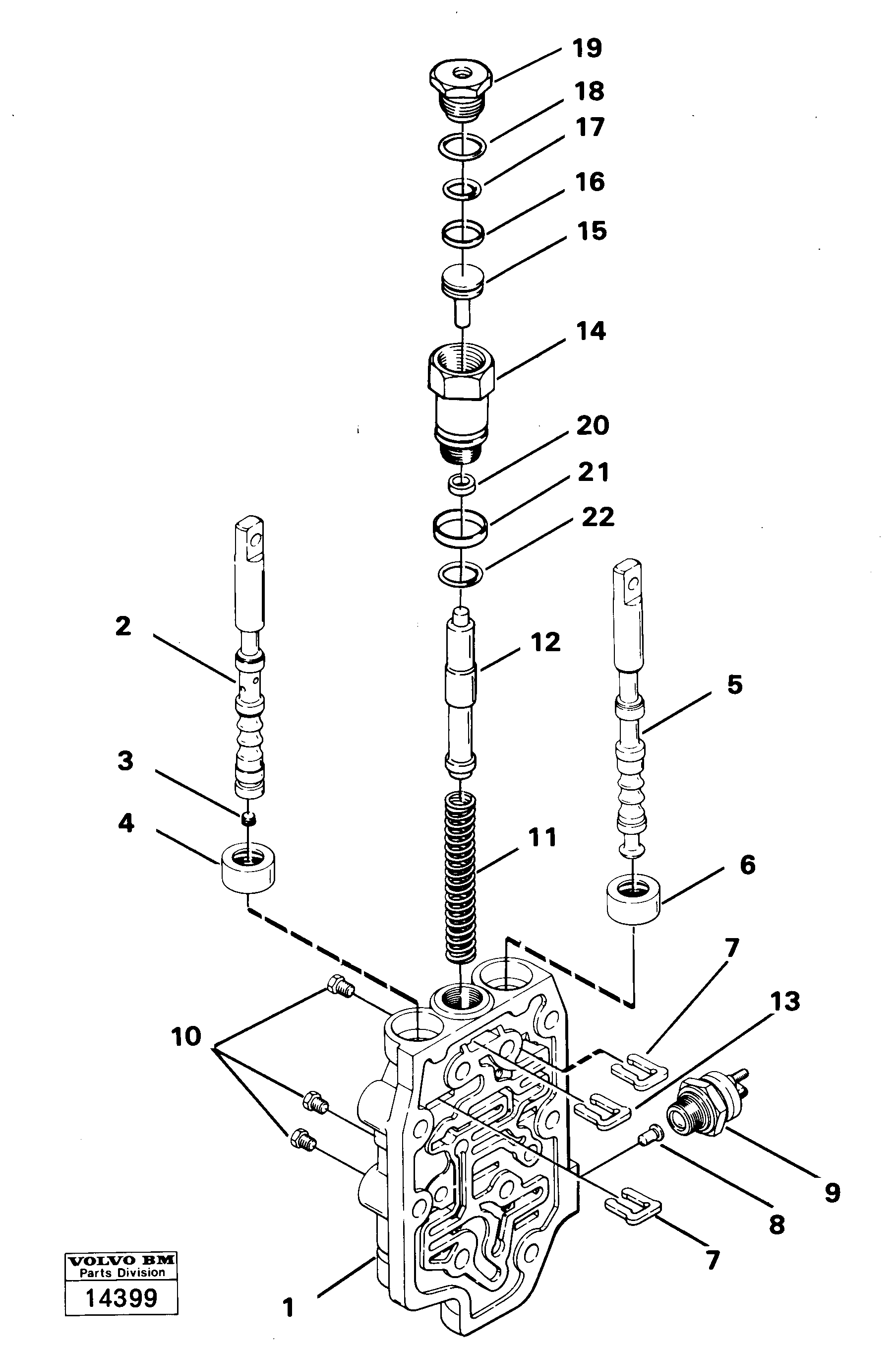 Схема запчастей Volvo 4200 4200 - 19297 Range selector valve 