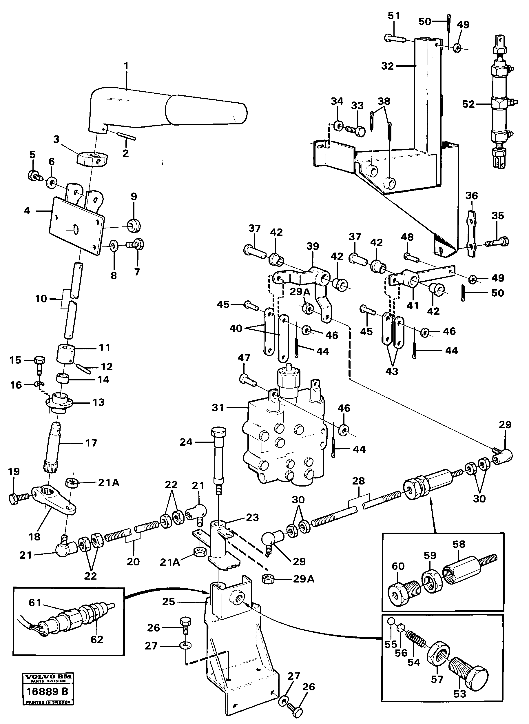 Схема запчастей Volvo 4200 4200 - 283 Range selector controls tillv.nr 1805- 
