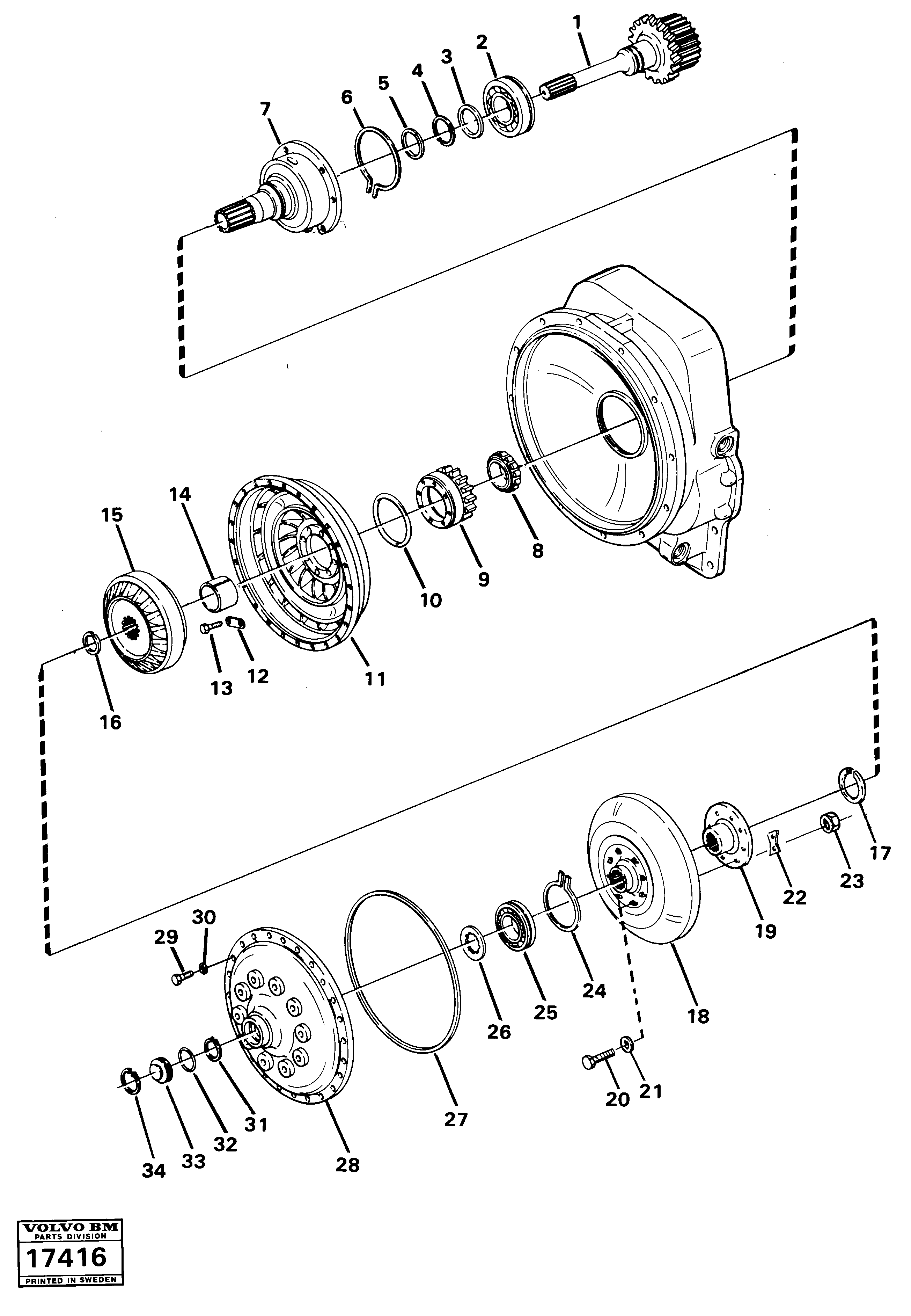 Схема запчастей Volvo 4200 4200 - 40536 Torque converter 6-speed gear transmission 