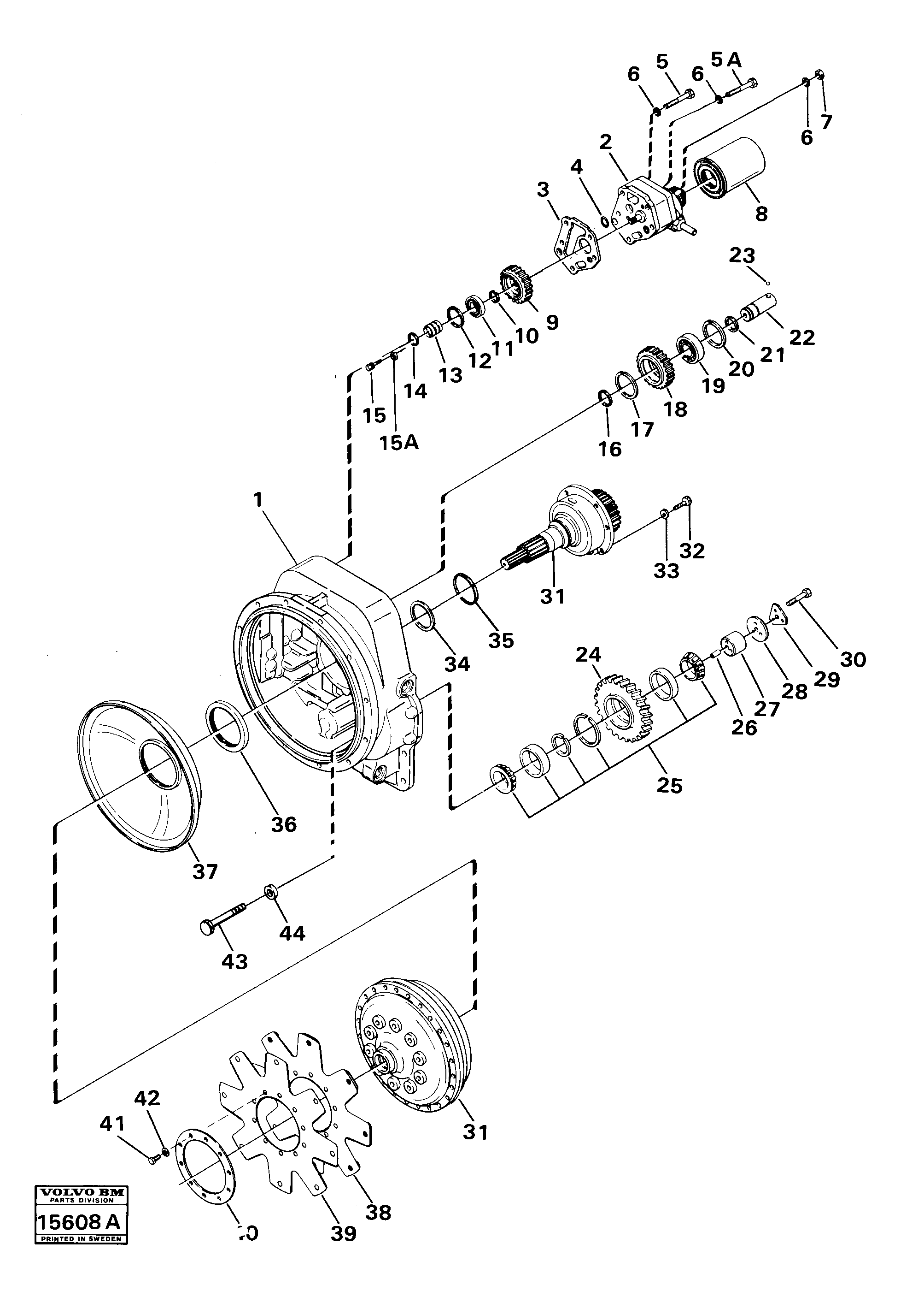 Схема запчастей Volvo 4200 4200 - 43392 Torque converter housing 6-speed gear transmission 