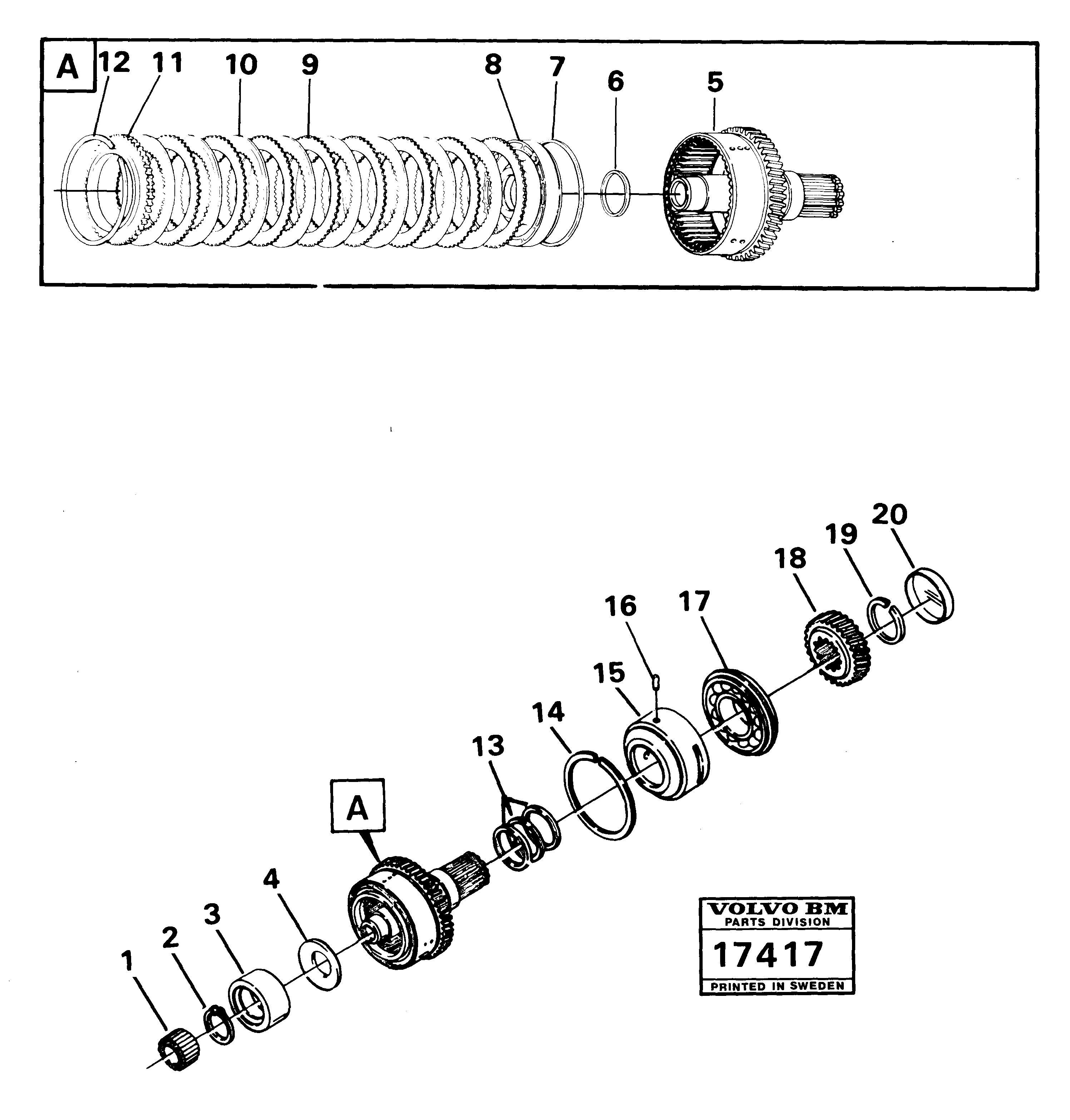 Схема запчастей Volvo 4200 4200 - 51984 Reverse clutch 6-speed gear transmission6-speed Gear Transmission 