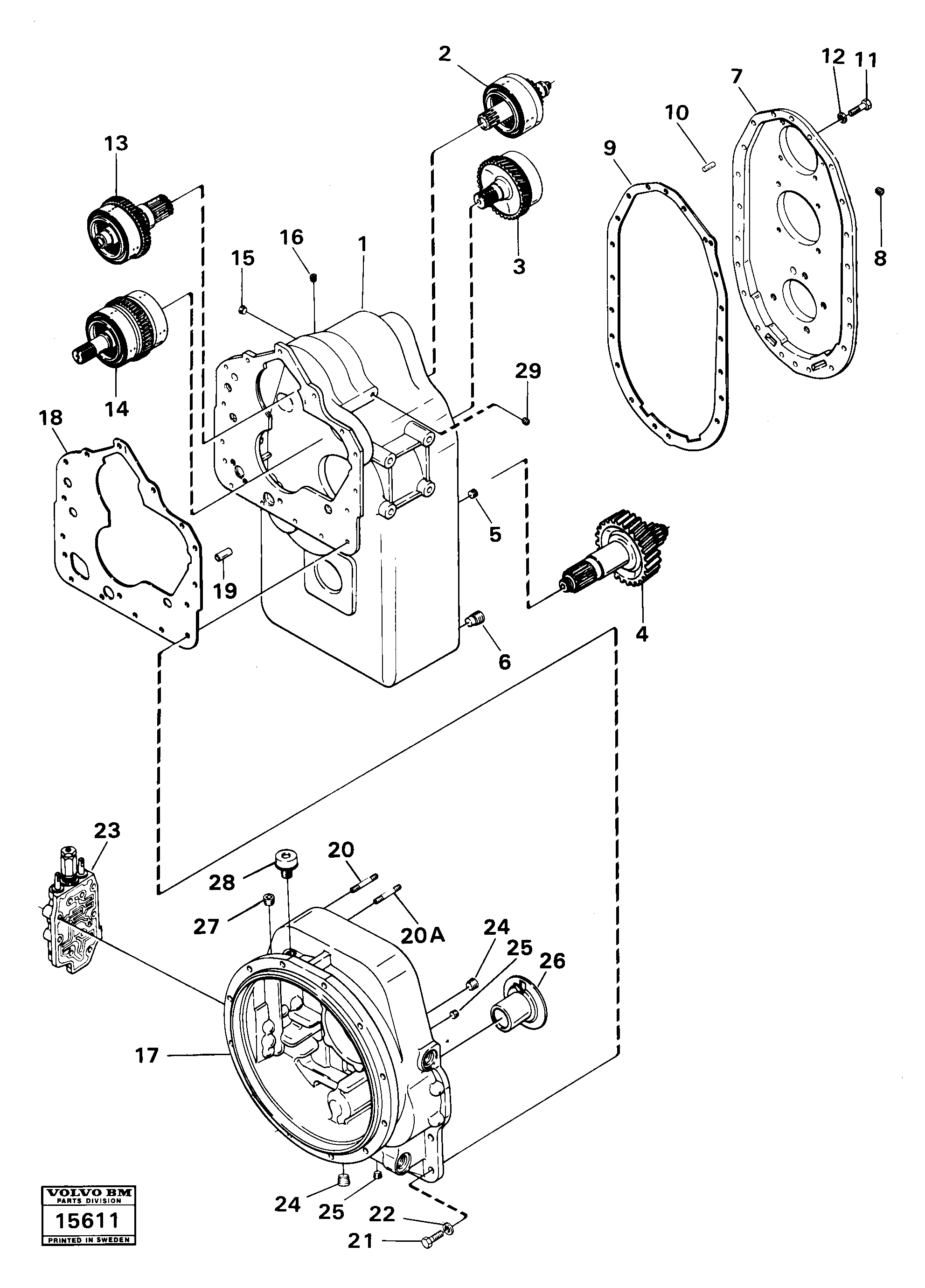 Схема запчастей Volvo 4200 4200 - 61744 Transmission 3-speed gear transmission 