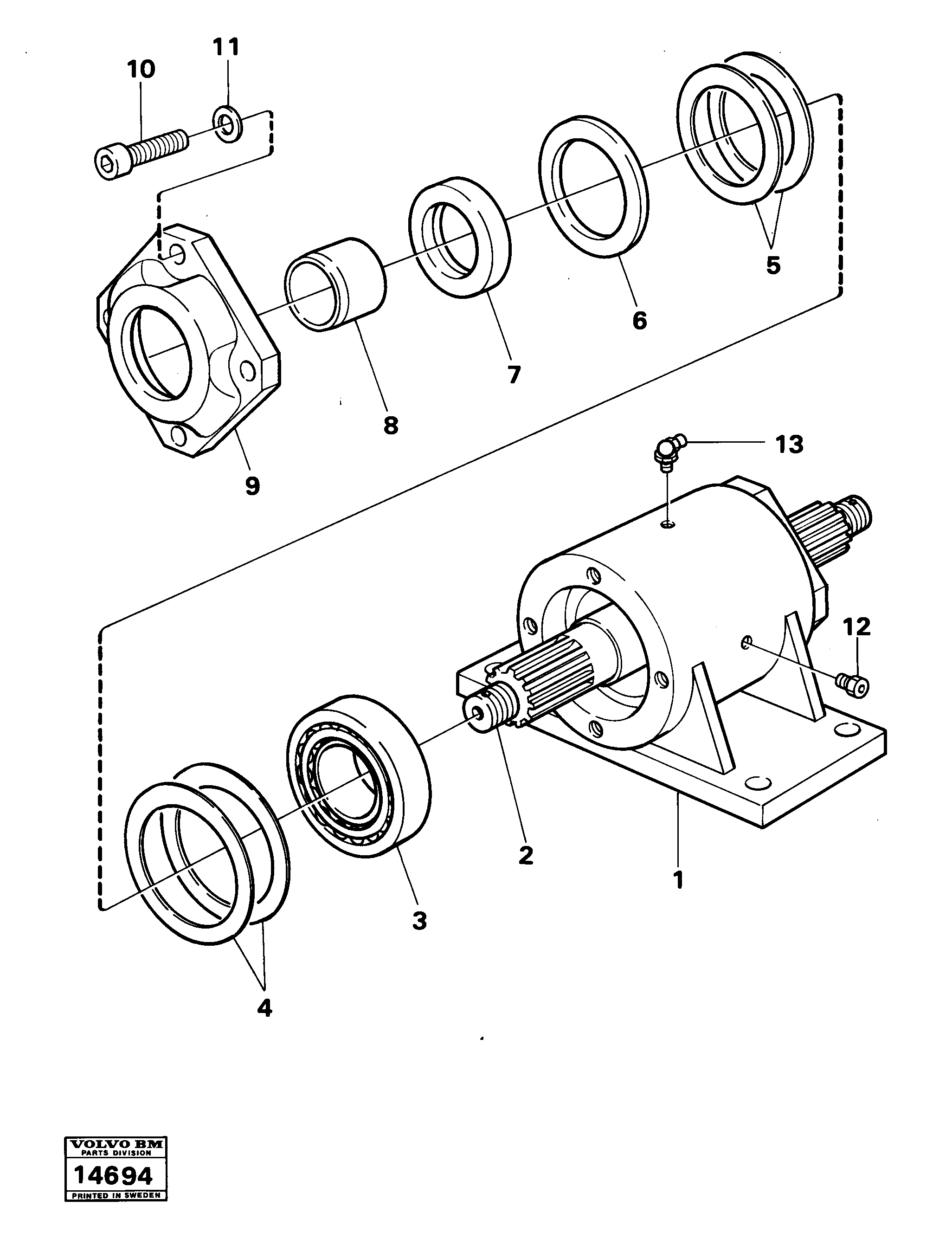 Схема запчастей Volvo 4200 4200 - 516 Intermediate bearing 