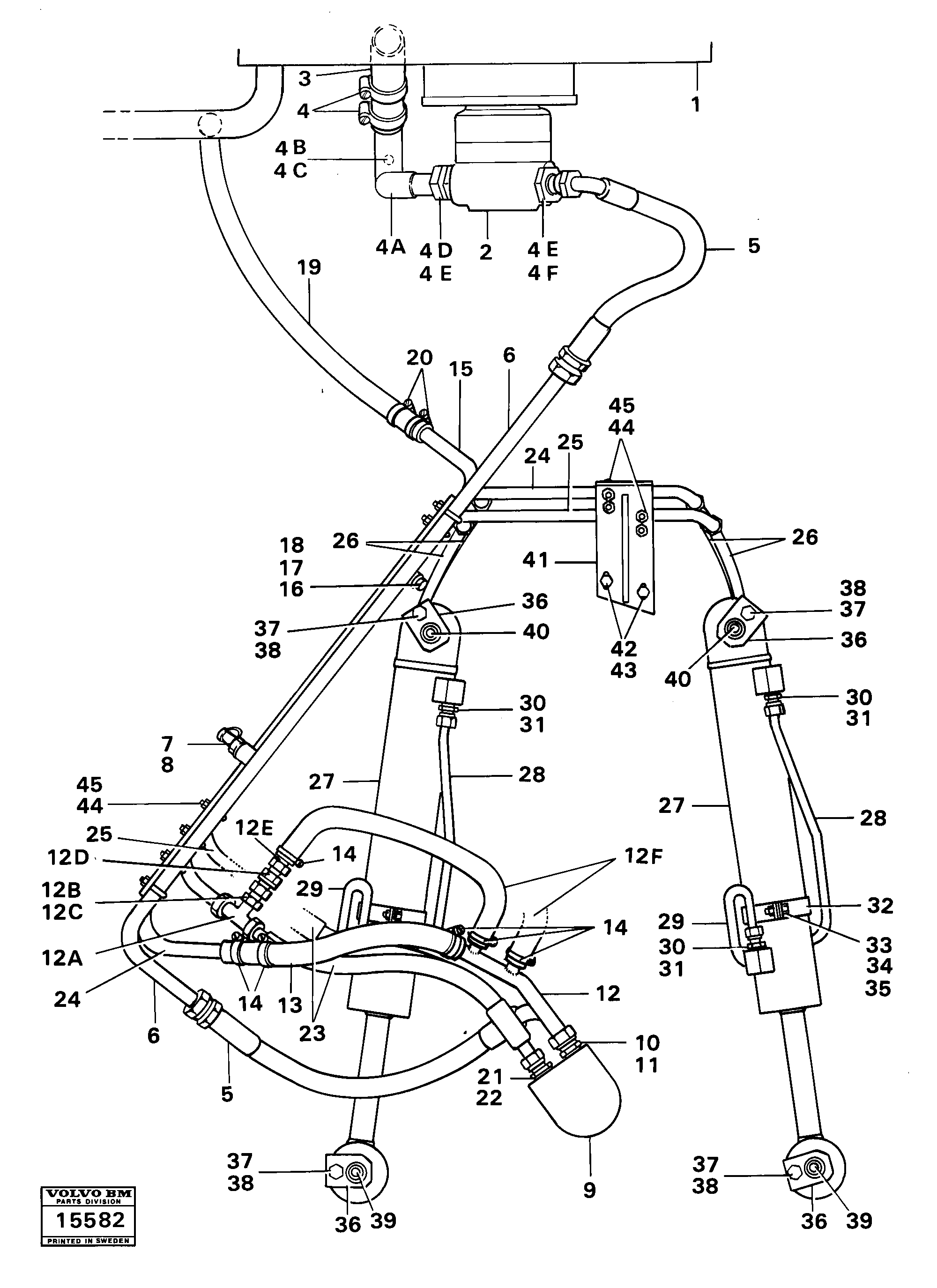 Схема запчастей Volvo 4200 4200 - 104392 Рулевая система 
