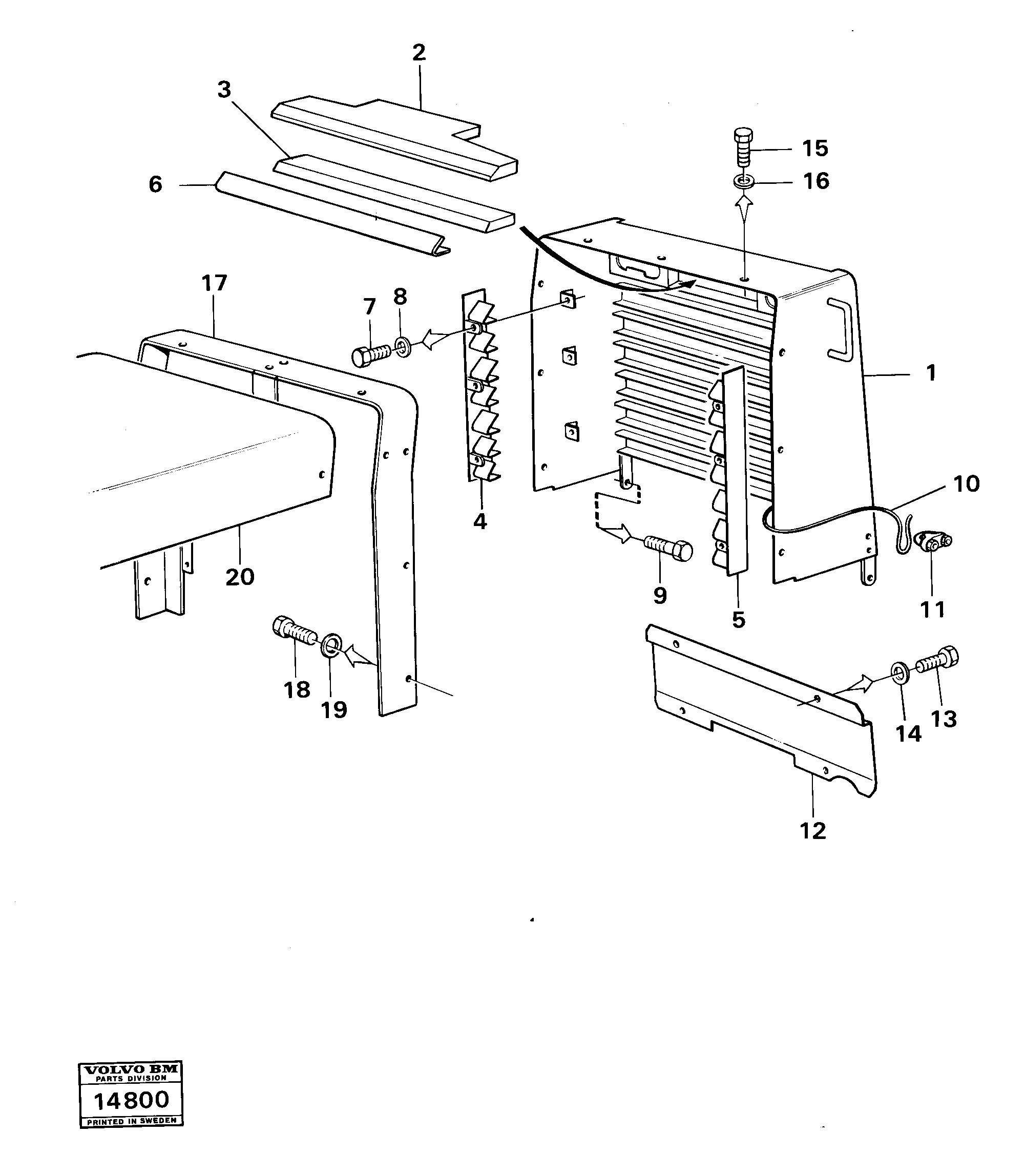Схема запчастей Volvo 4200 4200 - 40207 Radiator casing 