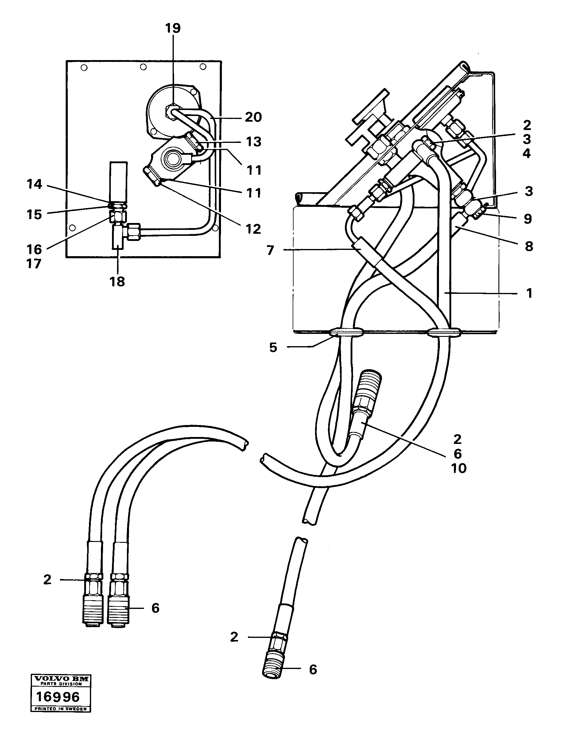 Схема запчастей Volvo 4200 4200 - 18890 Control panel 99160 Tillv.nr -2223 