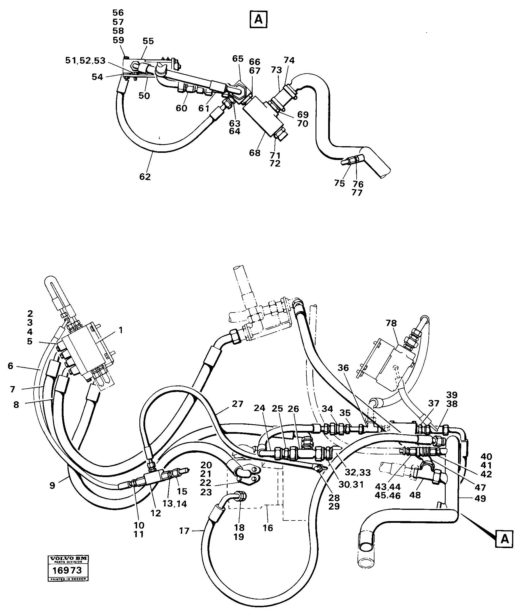 Схема запчастей Volvo 4200 4200 - 41953 Working hydraulik 99159 Tillv Nr - 2223 