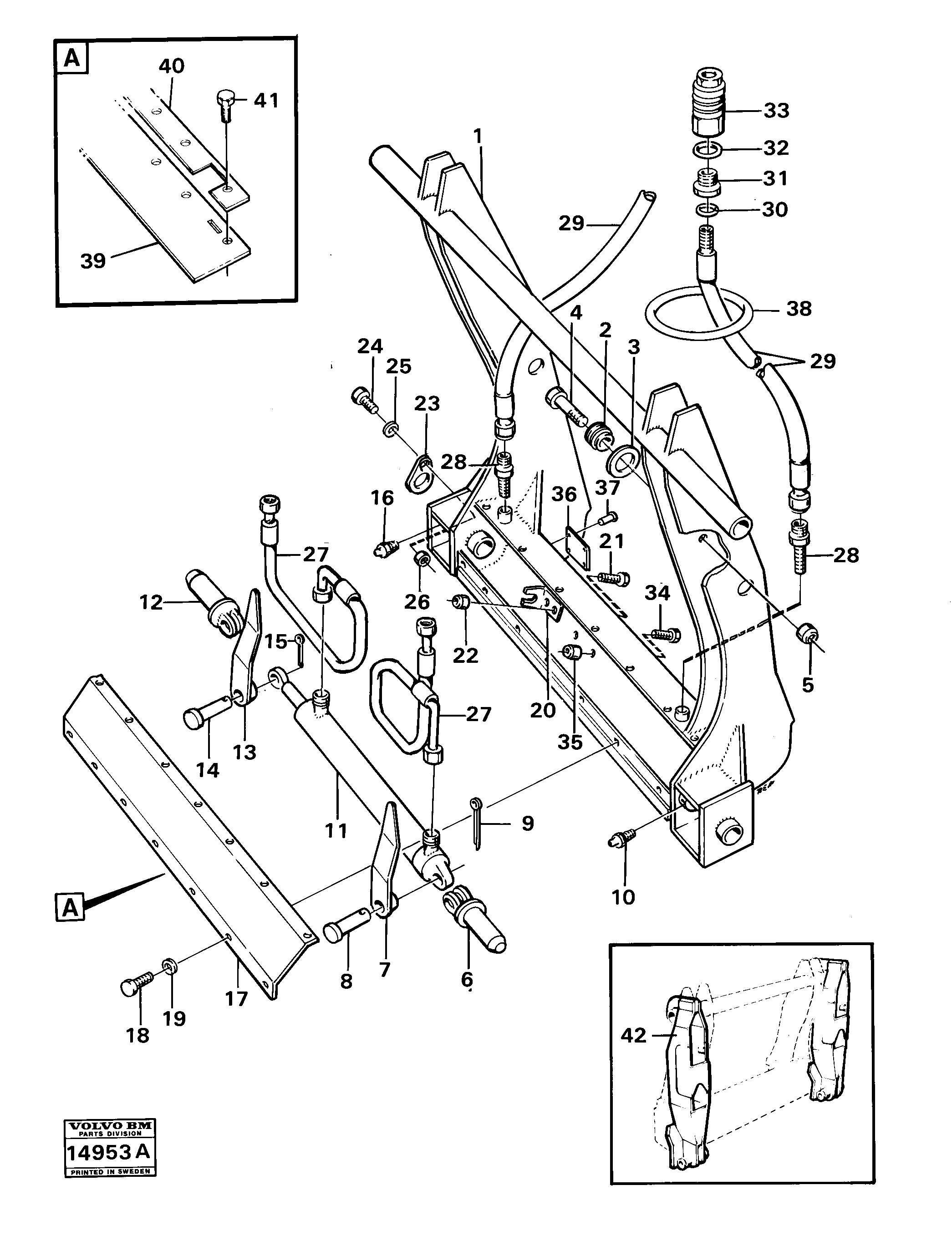 Схема запчастей Volvo 4200 4200 - 18897 Hydraulic attachment bracket 