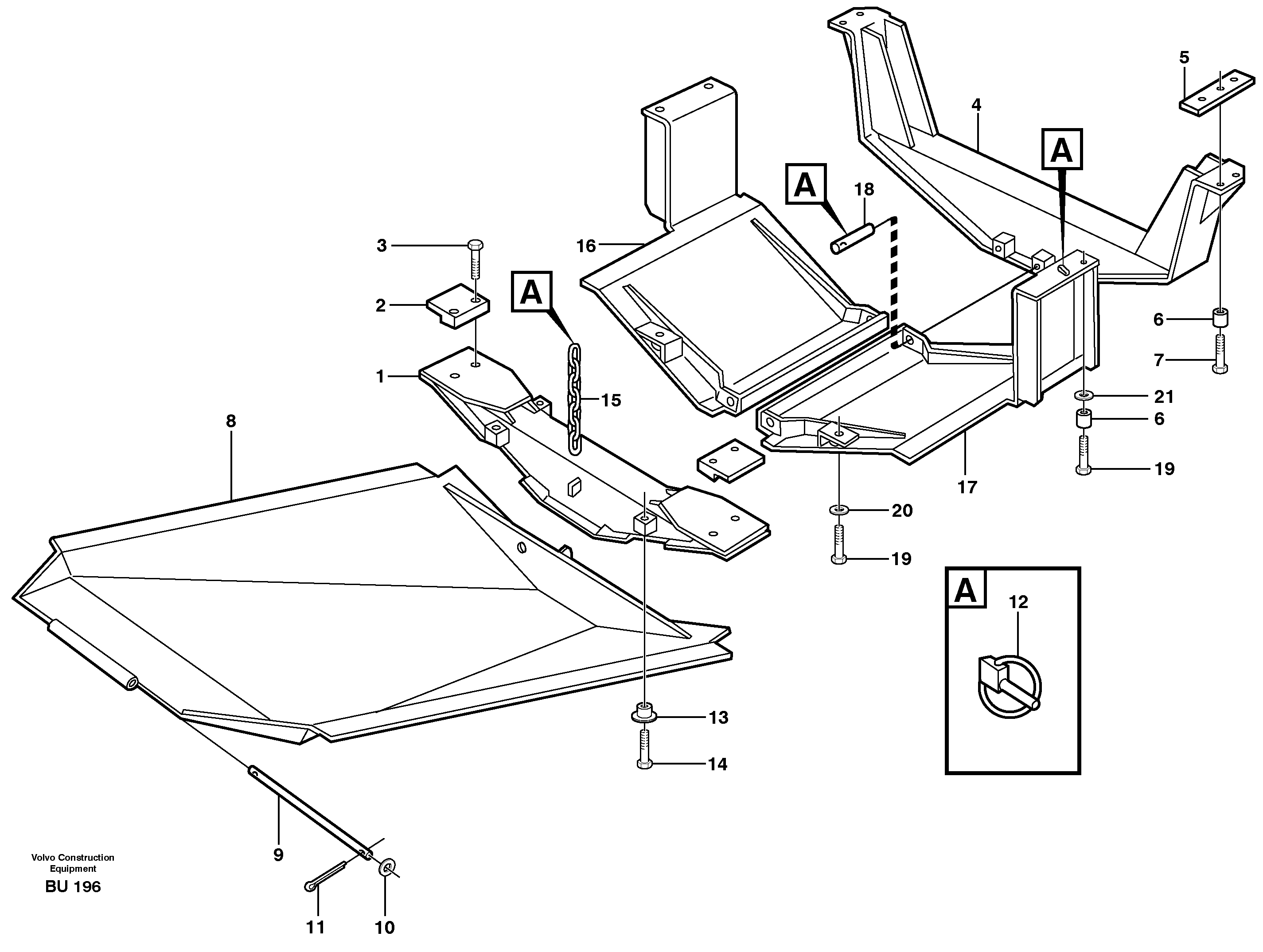 Схема запчастей Volvo A25E - 53184 Protecting plates 