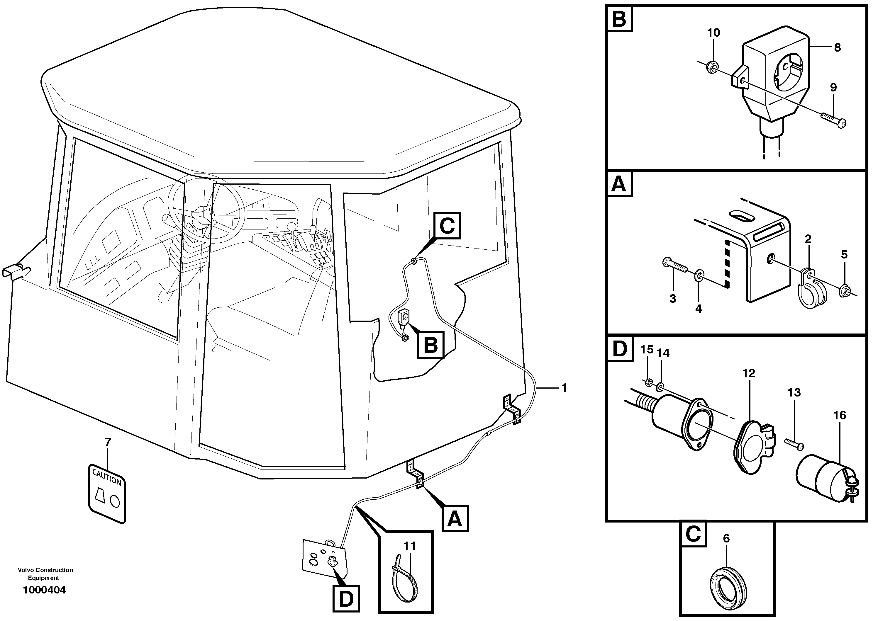 Схема запчастей Volvo A25E - 53195 Heater outlet 