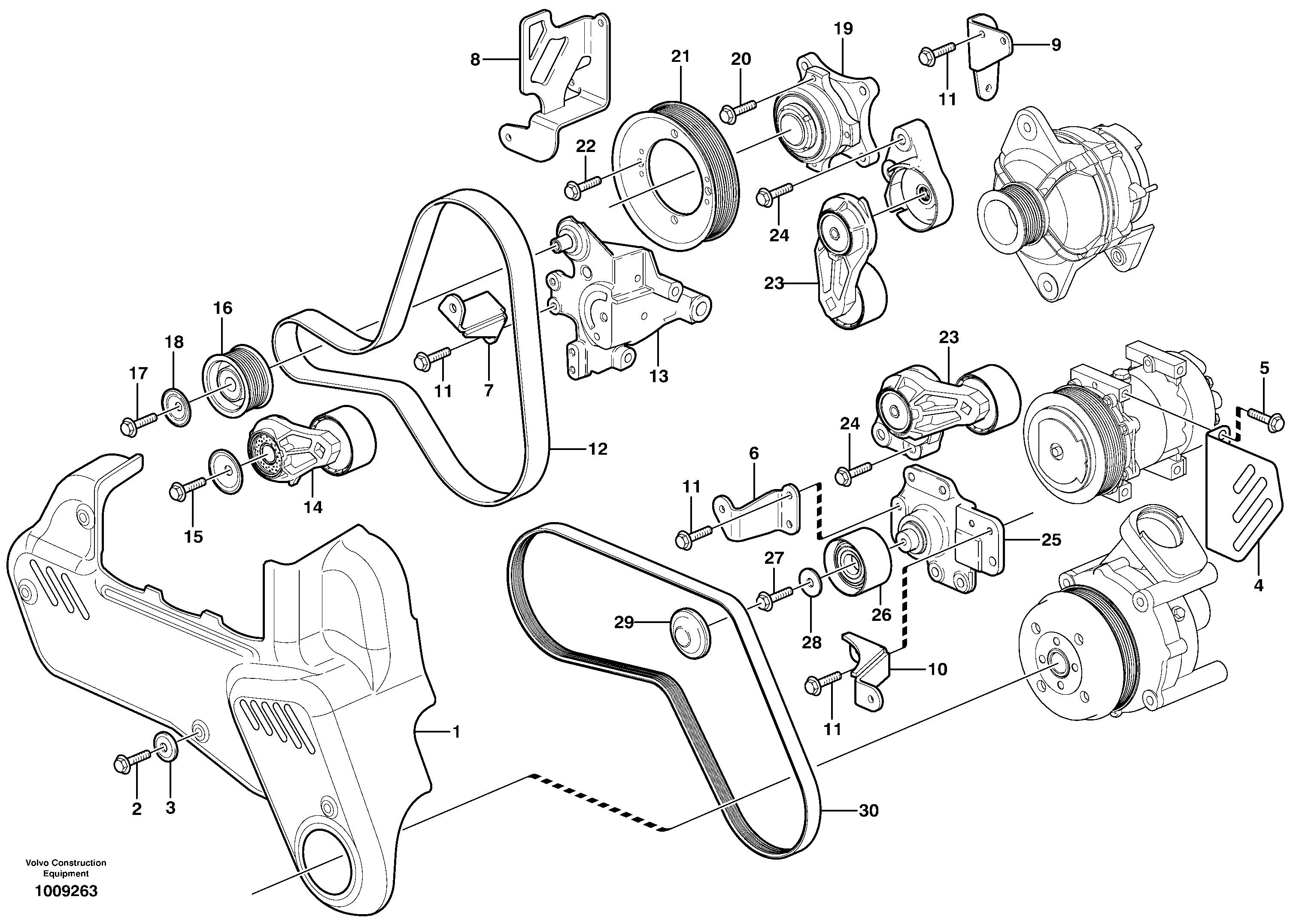 Схема запчастей Volvo A25E - 23830 Belt transmission 