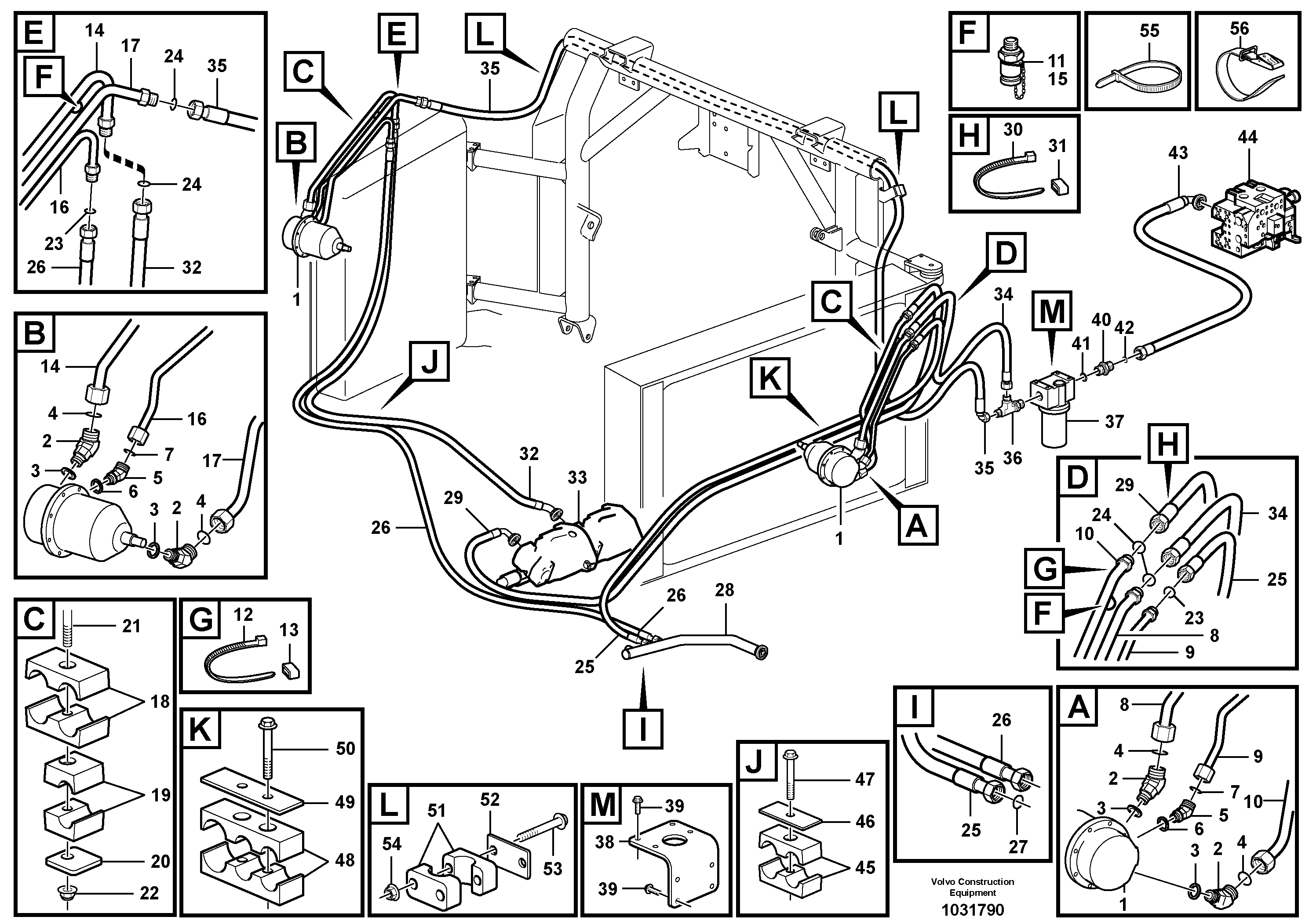 Схема запчастей Volvo A25E - 59998 Fan drive 