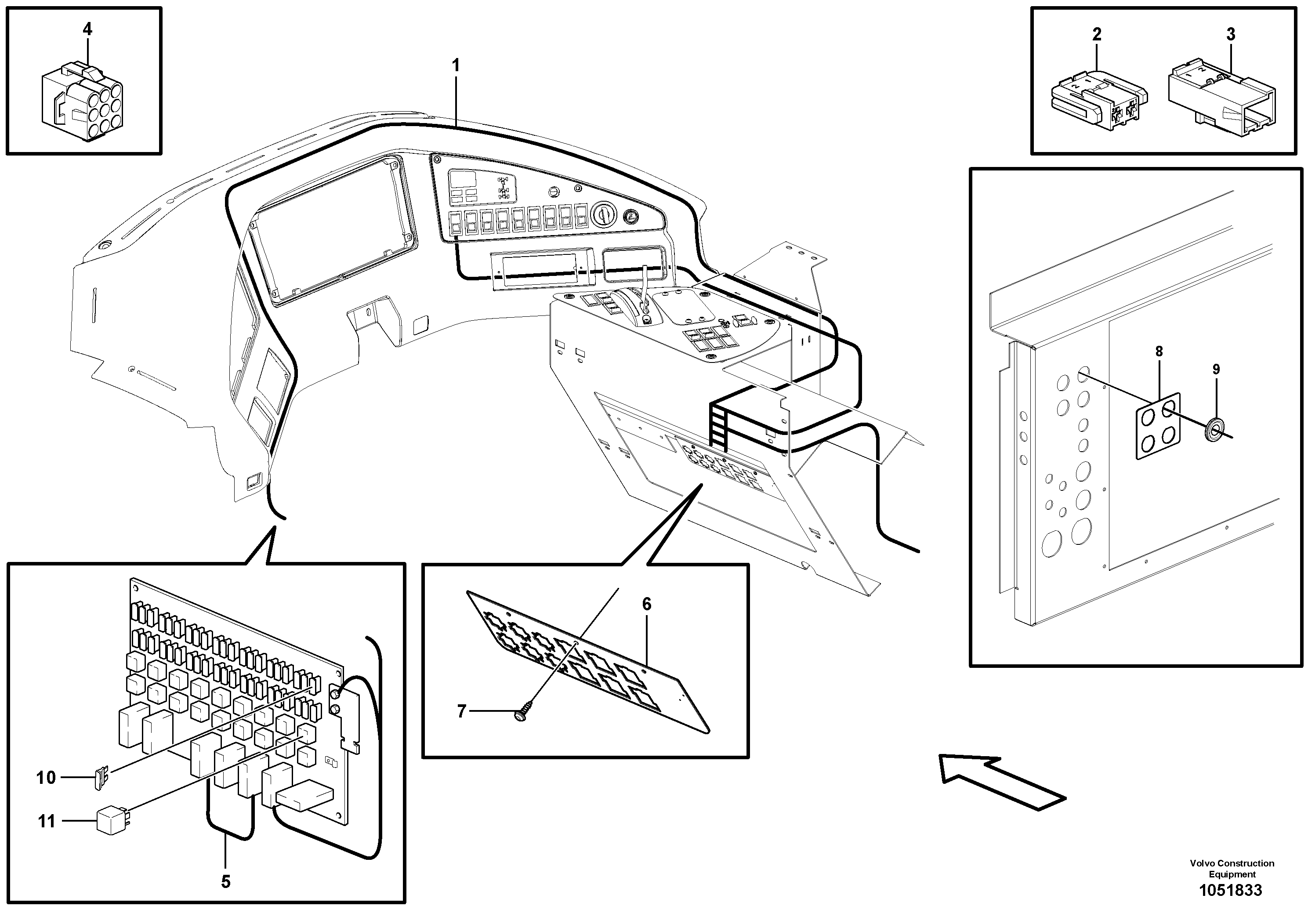 Схема запчастей Volvo A25E - 10375 Cable harness, electrical distribution unit 