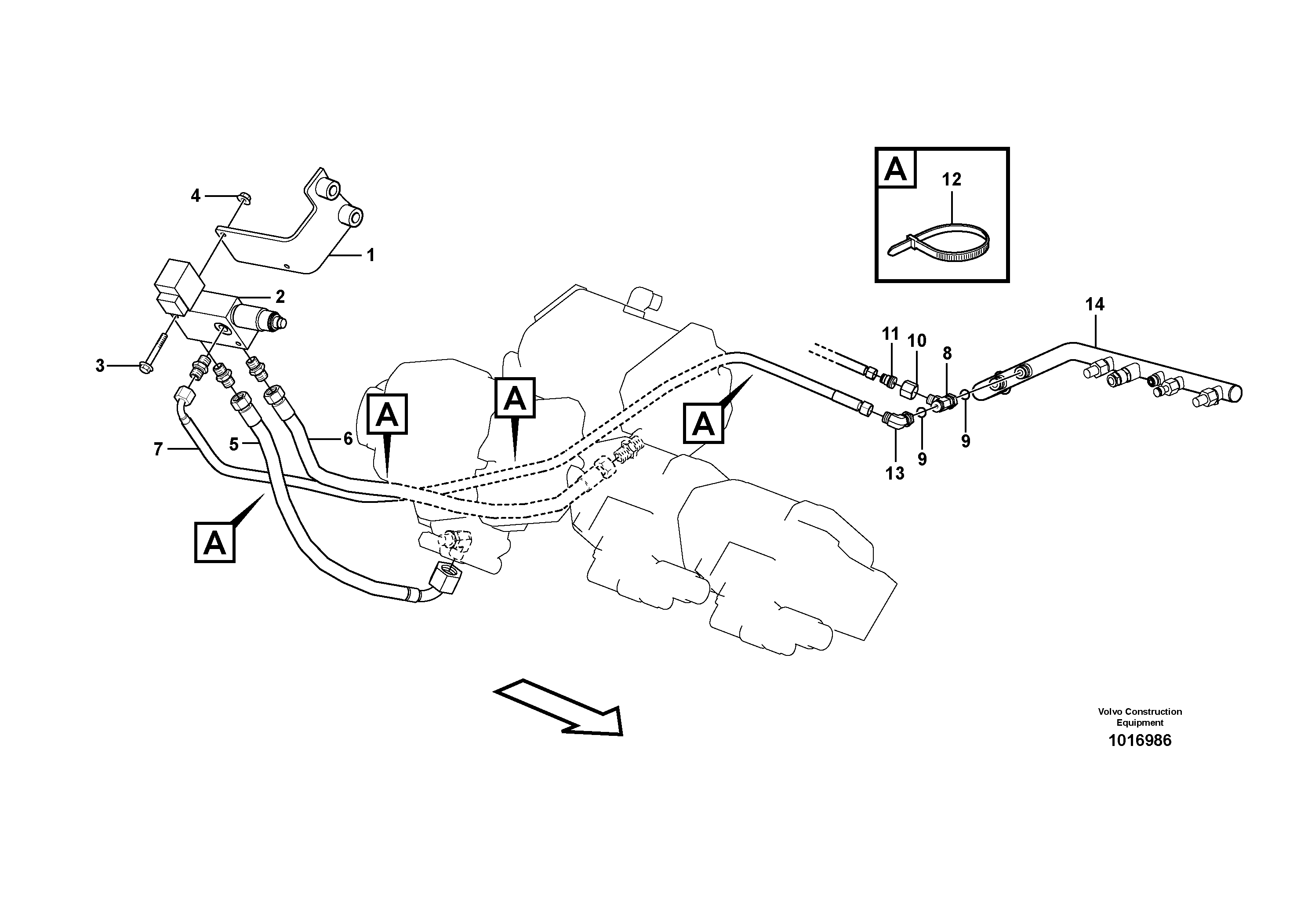 Схема запчастей Volvo A25E - 96993 Hydraulic pump - reduction 