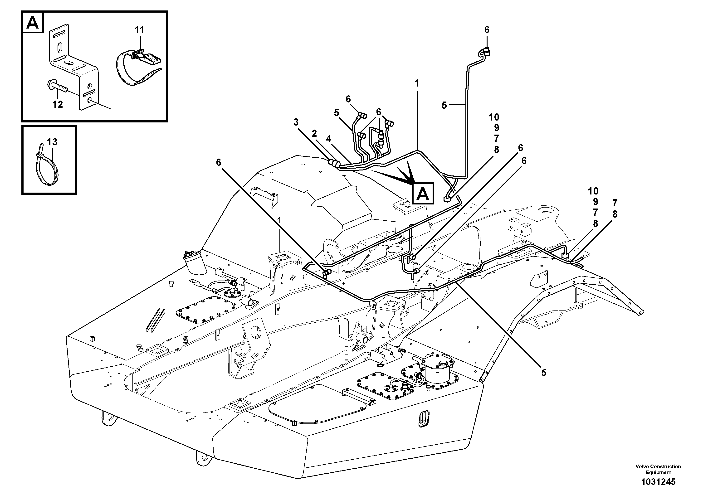Схема запчастей Volvo A25E - 84664 Cable harnesses, front 