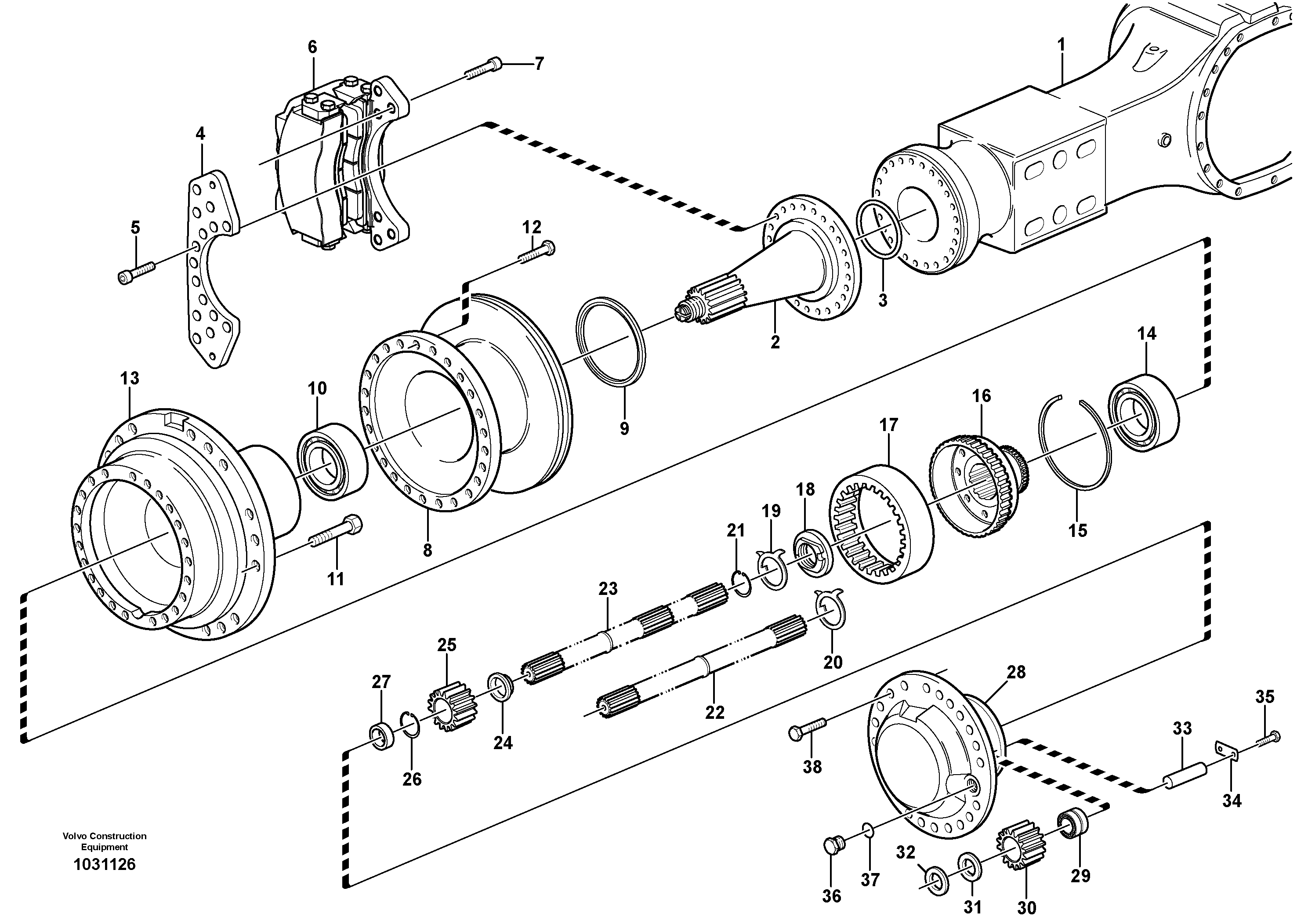 Схема запчастей Volvo A25E - 89783 Hub reduction, motorunit 