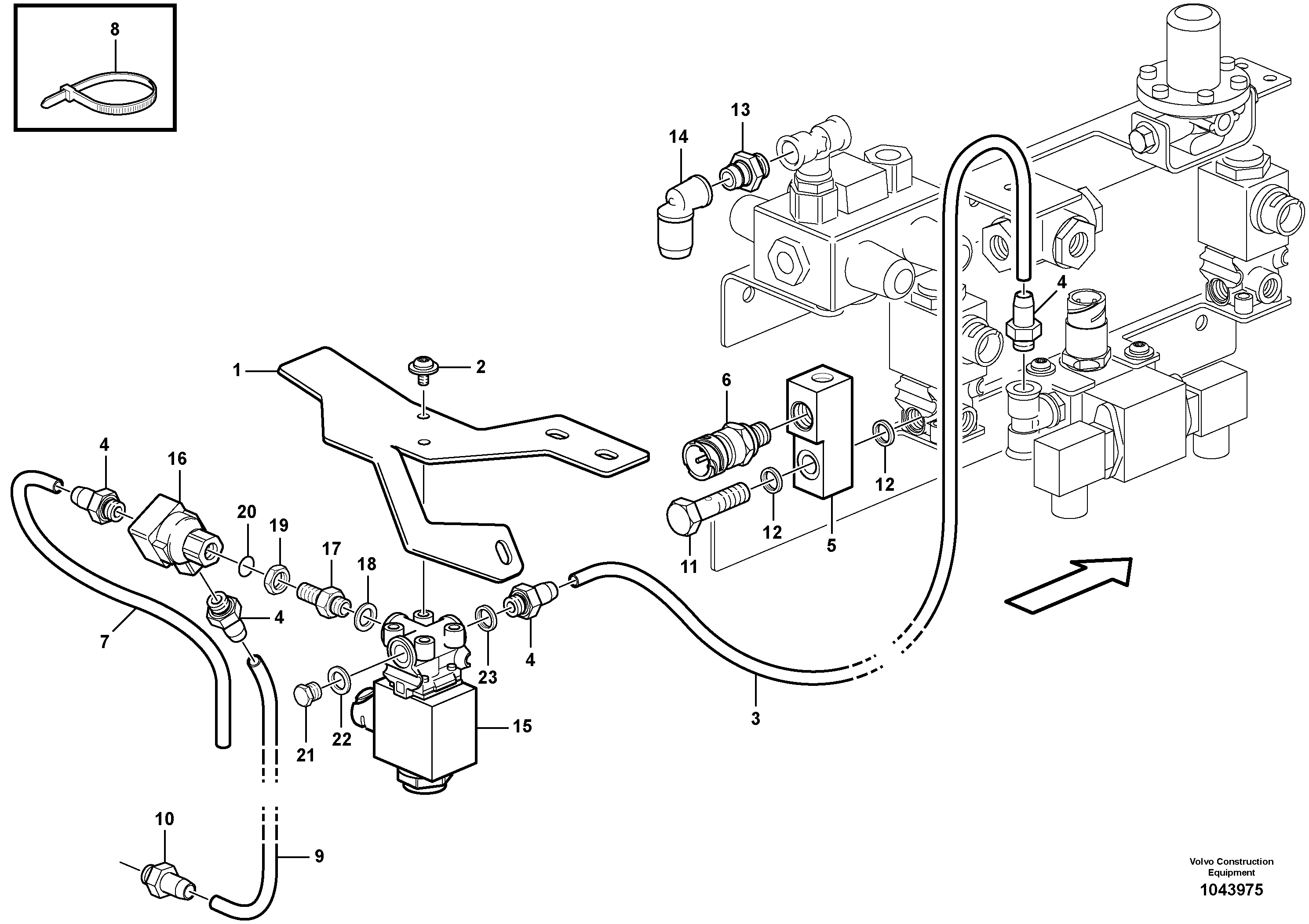 Схема запчастей Volvo A25E - 91683 Compressed air system, Automatic unit ATC 