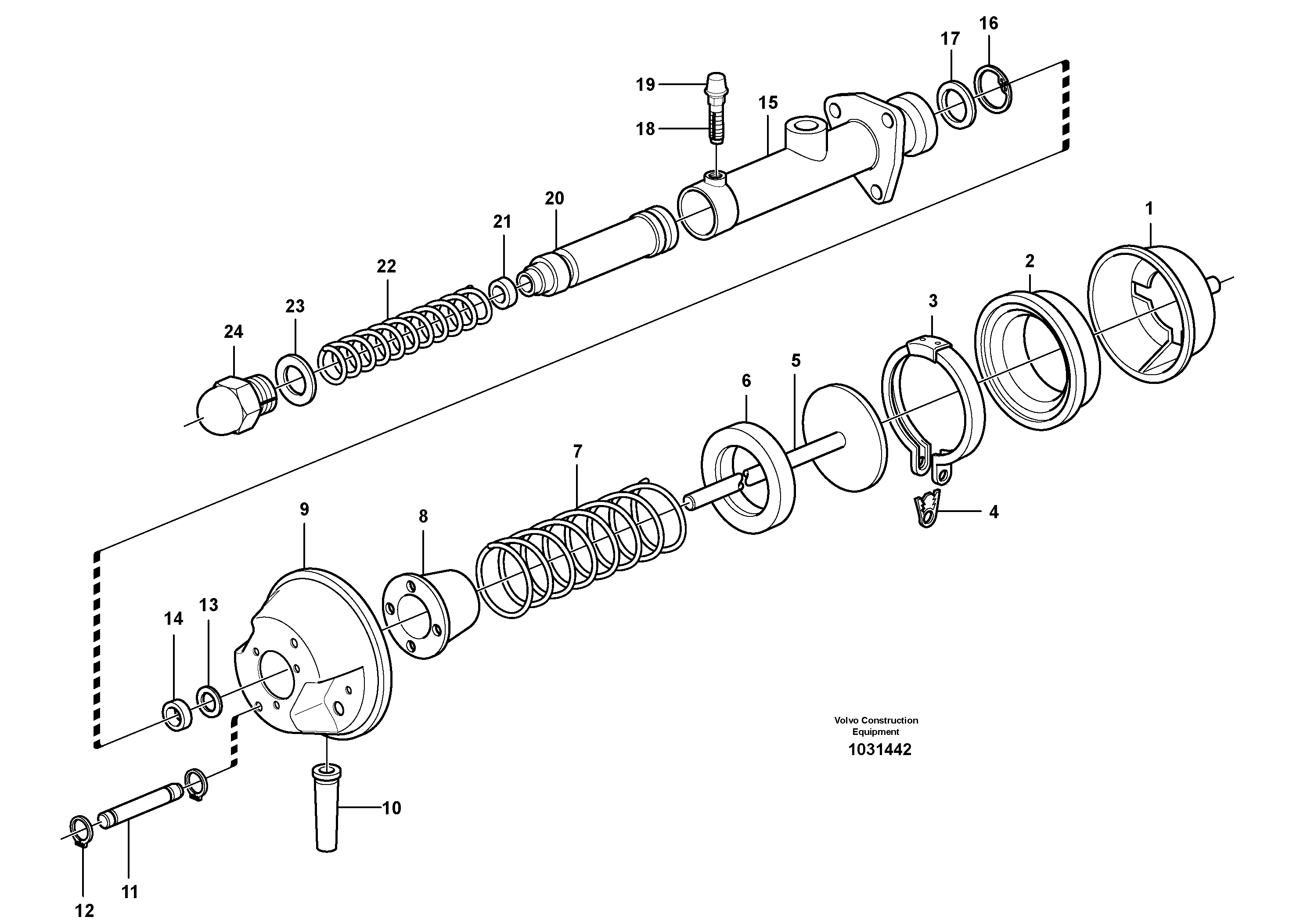 Схема запчастей Volvo A25E - 61280 Brake servo 