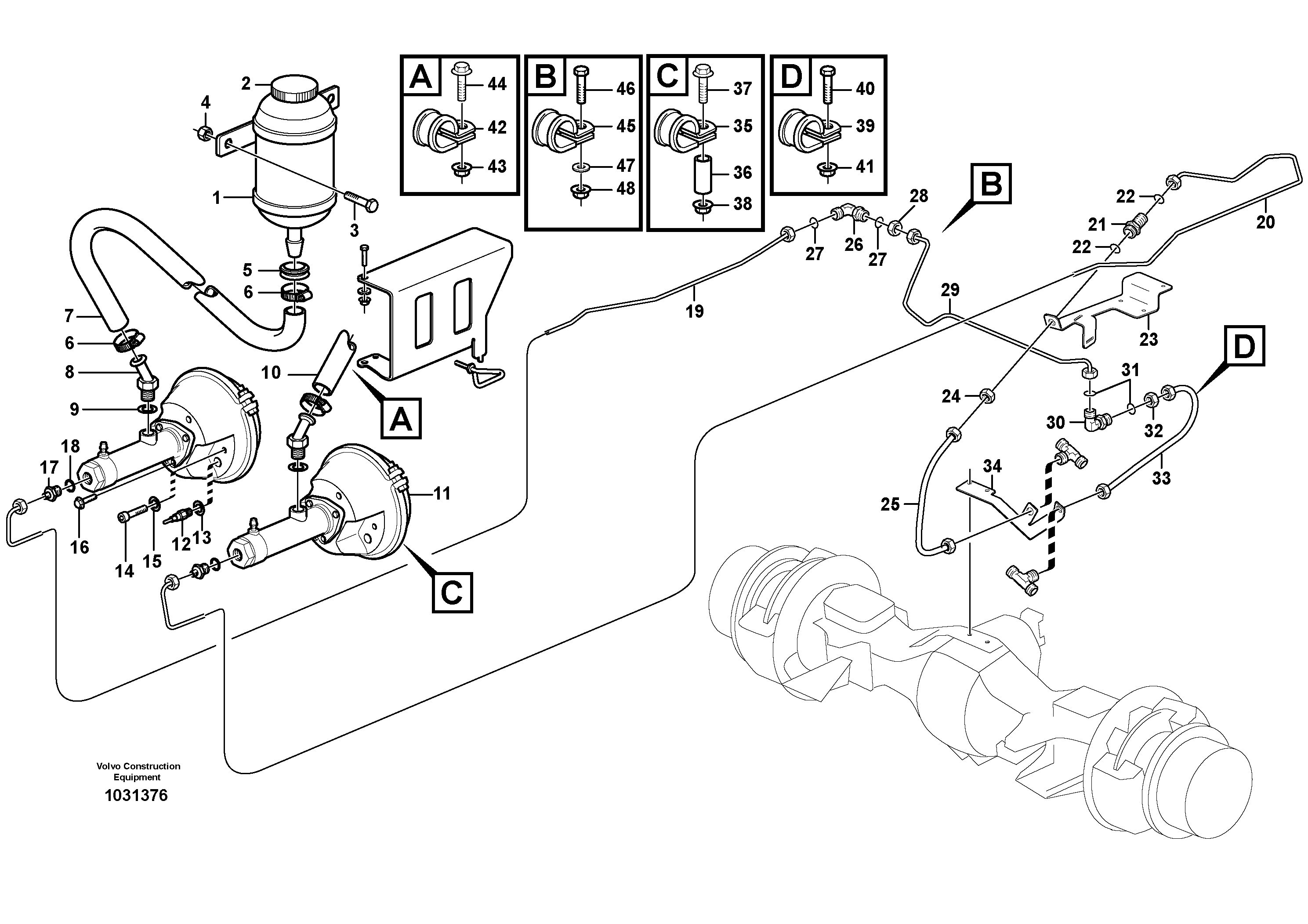 Схема запчастей Volvo A25E - 36178 Hydraulic brake system, motor unit 