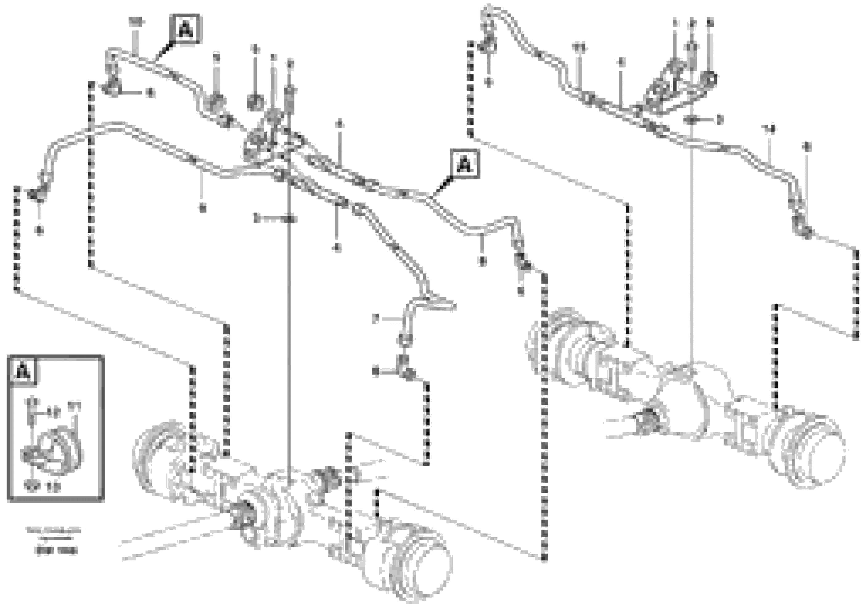 Схема запчастей Volvo A25E - 61282 Hydraulic brake system, load unit 