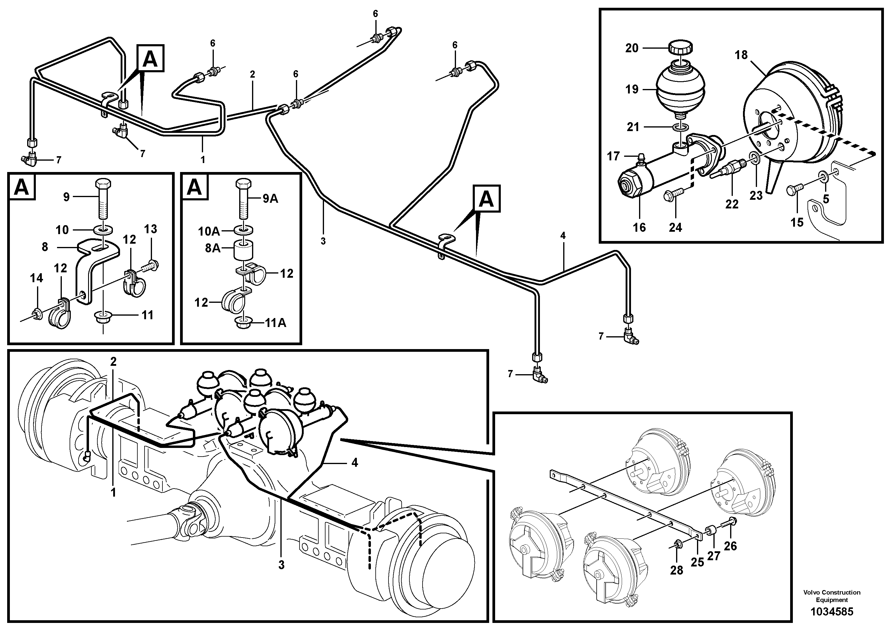 Схема запчастей Volvo A25E - 61284 Hydraulic brake system, load unit 