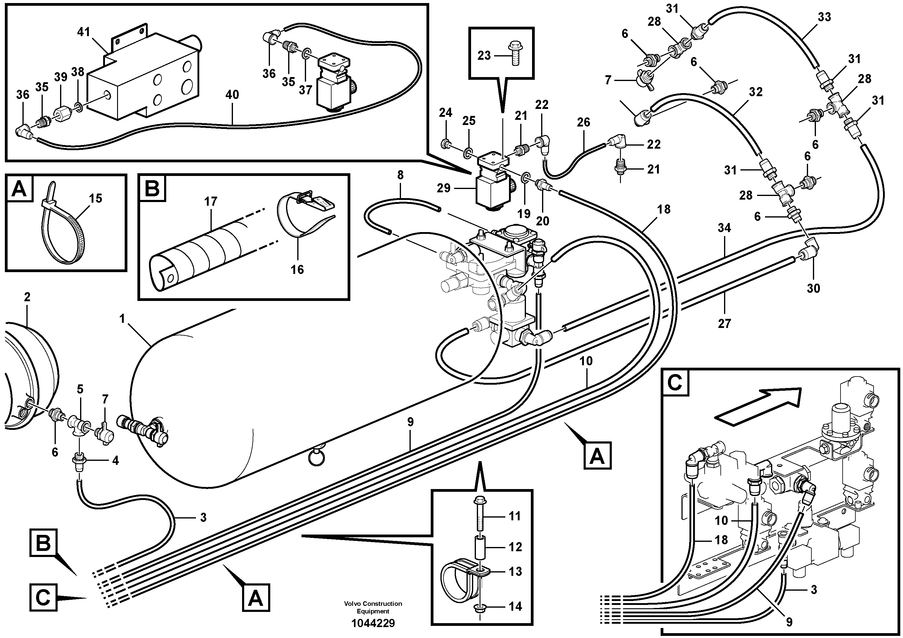 Схема запчастей Volvo A25E - 27946 Brake system, load unit 