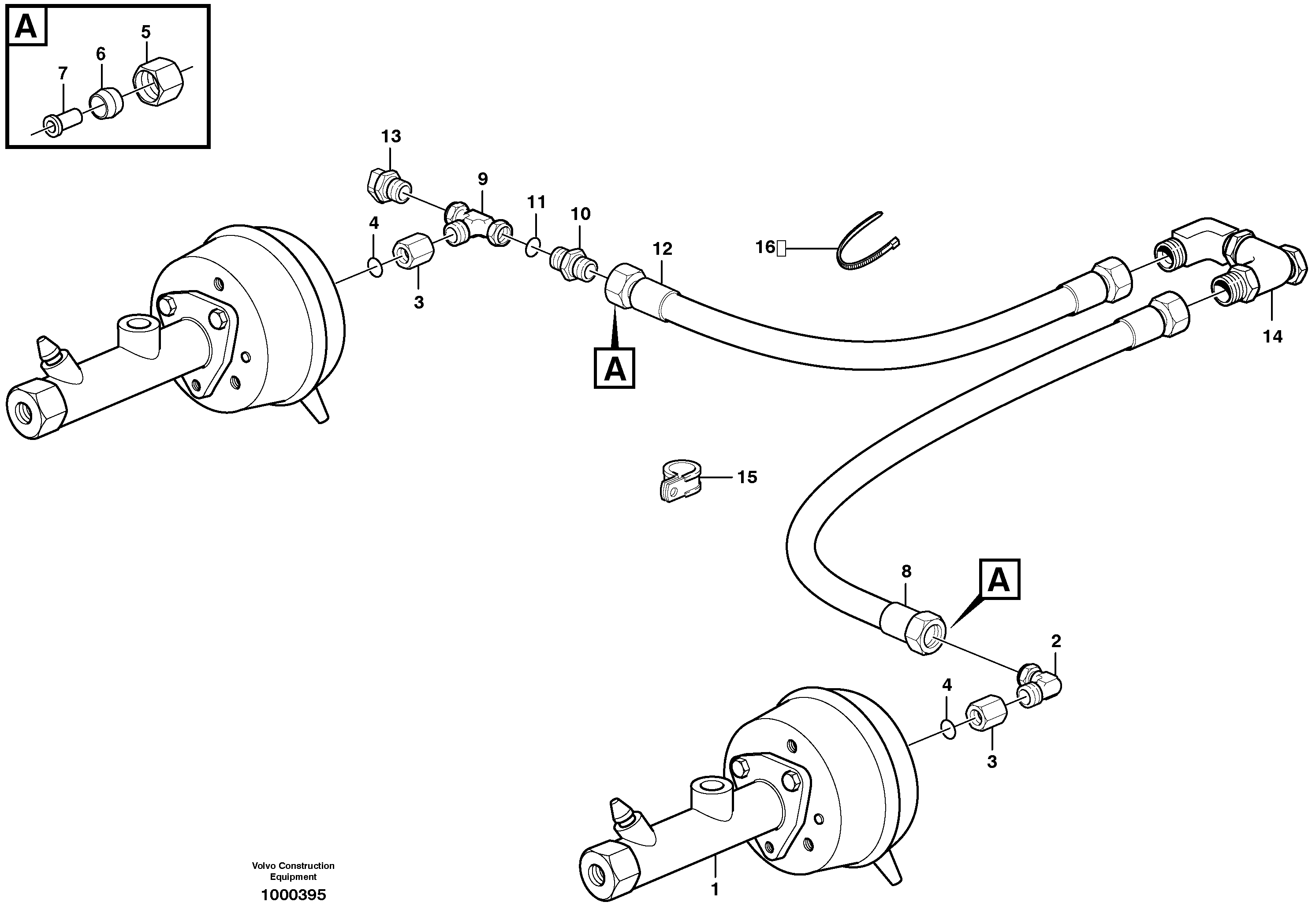 Схема запчастей Volvo A25E - 61289 Brake system, motor unit 