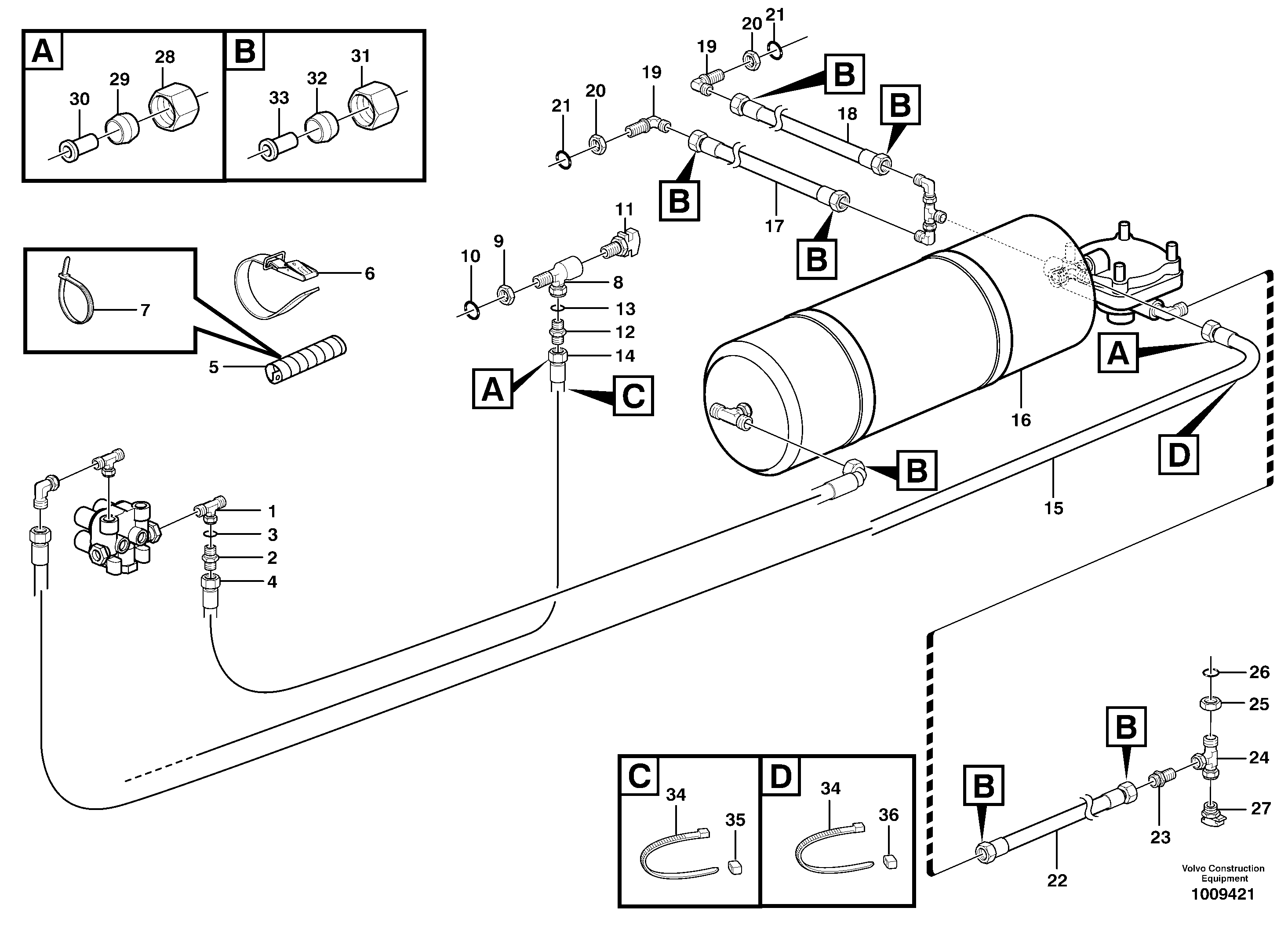 Схема запчастей Volvo A25E - 64024 Brake system, load unit 