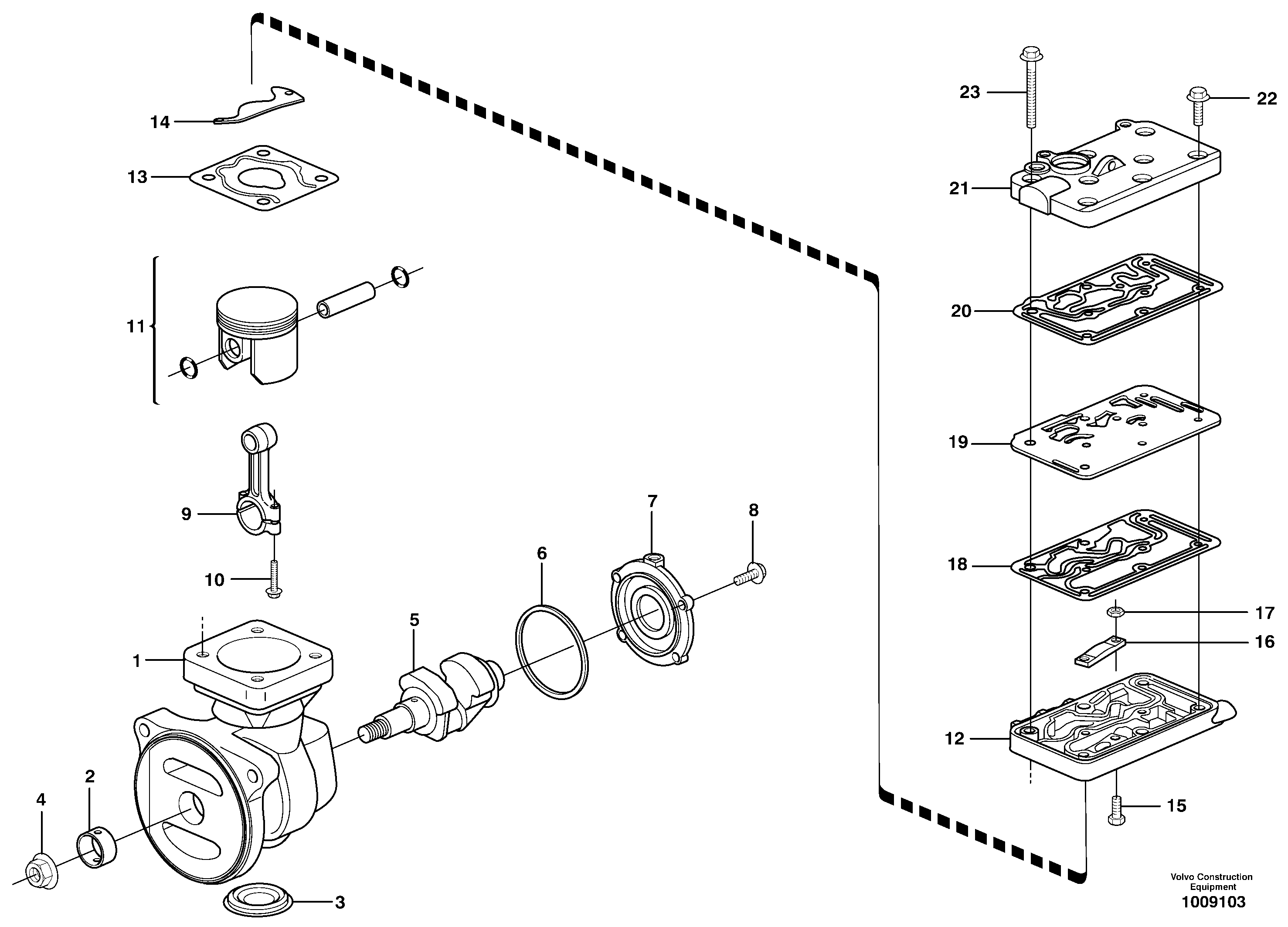 Схема запчастей Volvo A25E - 61292 Air compressor 