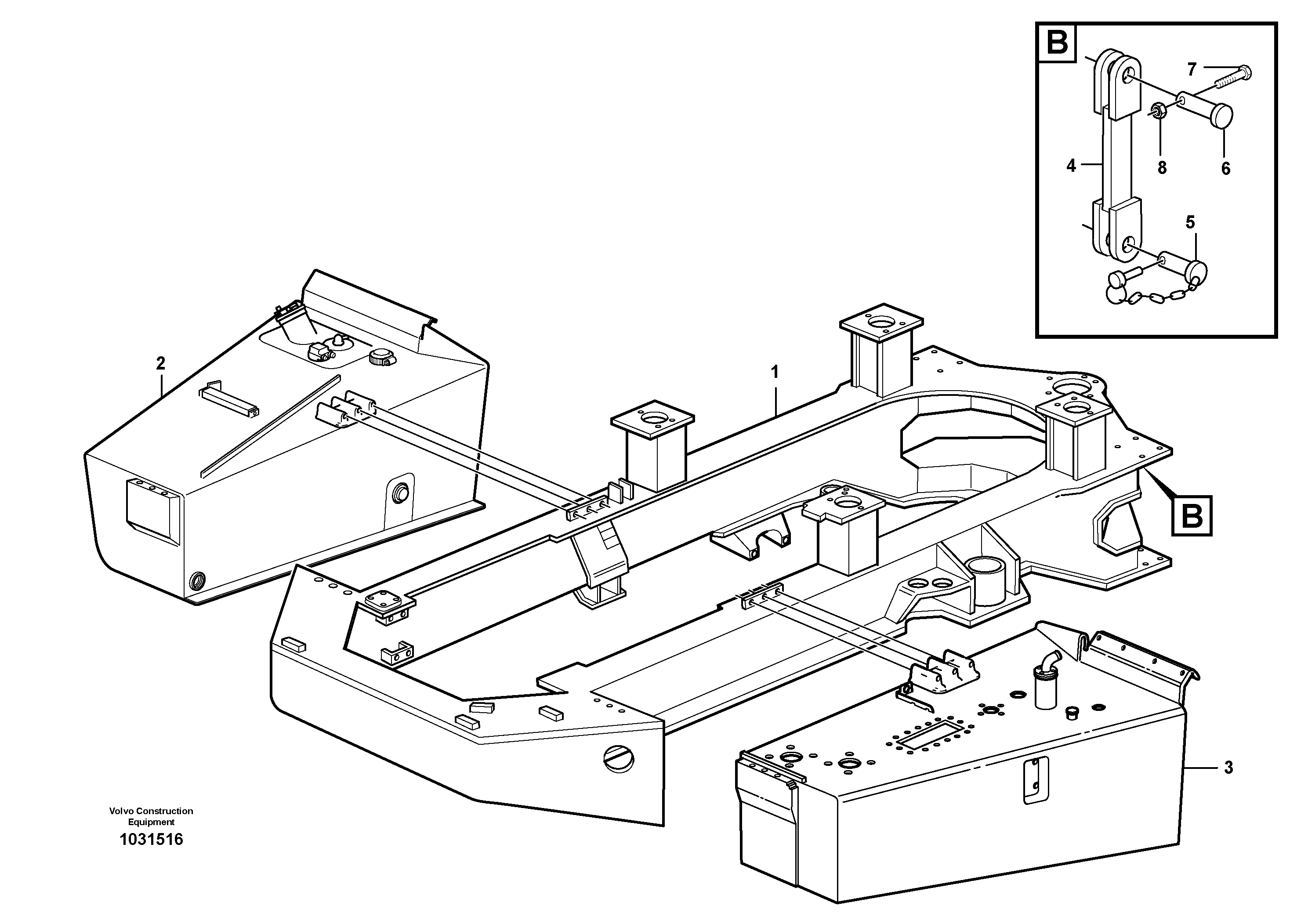 Схема запчастей Volvo A25E - 68745 Frame, front 